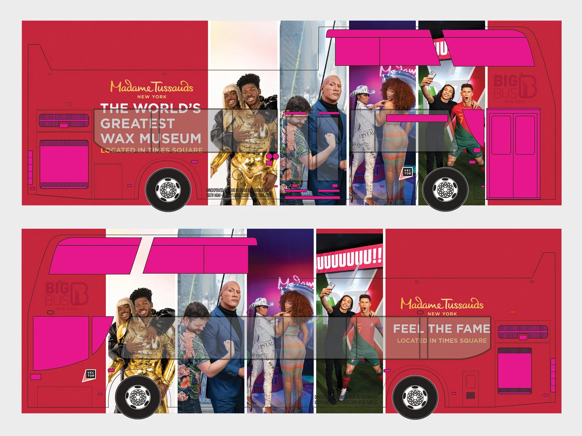 Bus wrap for Madame Tussauds New York production files 1/2
