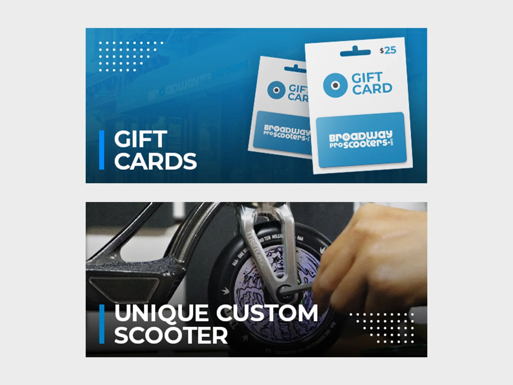 Website header images for Broadway Pro Scooters 2/2