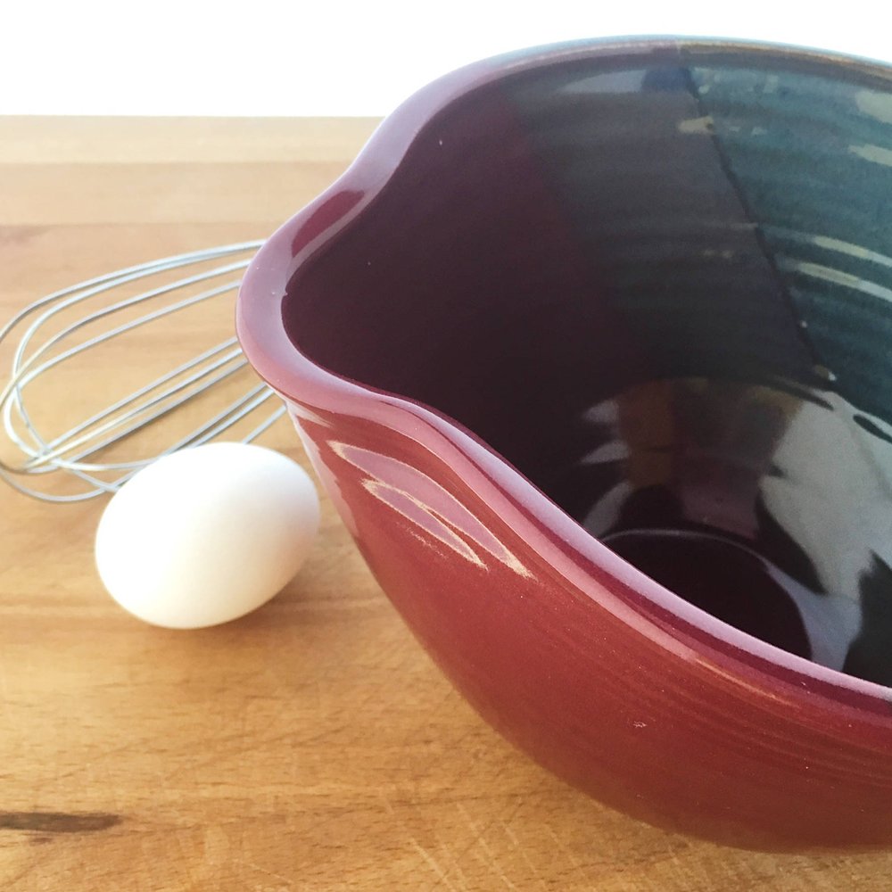 Handmade pottery ceramic handled mixing bowl — CRUTCHFIELD POTTERY