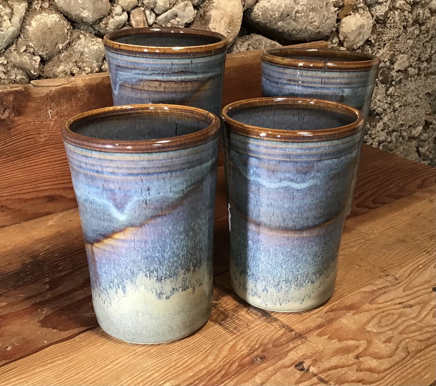 Set of Two Ceramic Mugs-Large handmade pottery mugs-set of two ceramic coffee  mugs- Slate Twilight Glaze--for hot or cold beverages--gift idea —  CRUTCHFIELD POTTERY