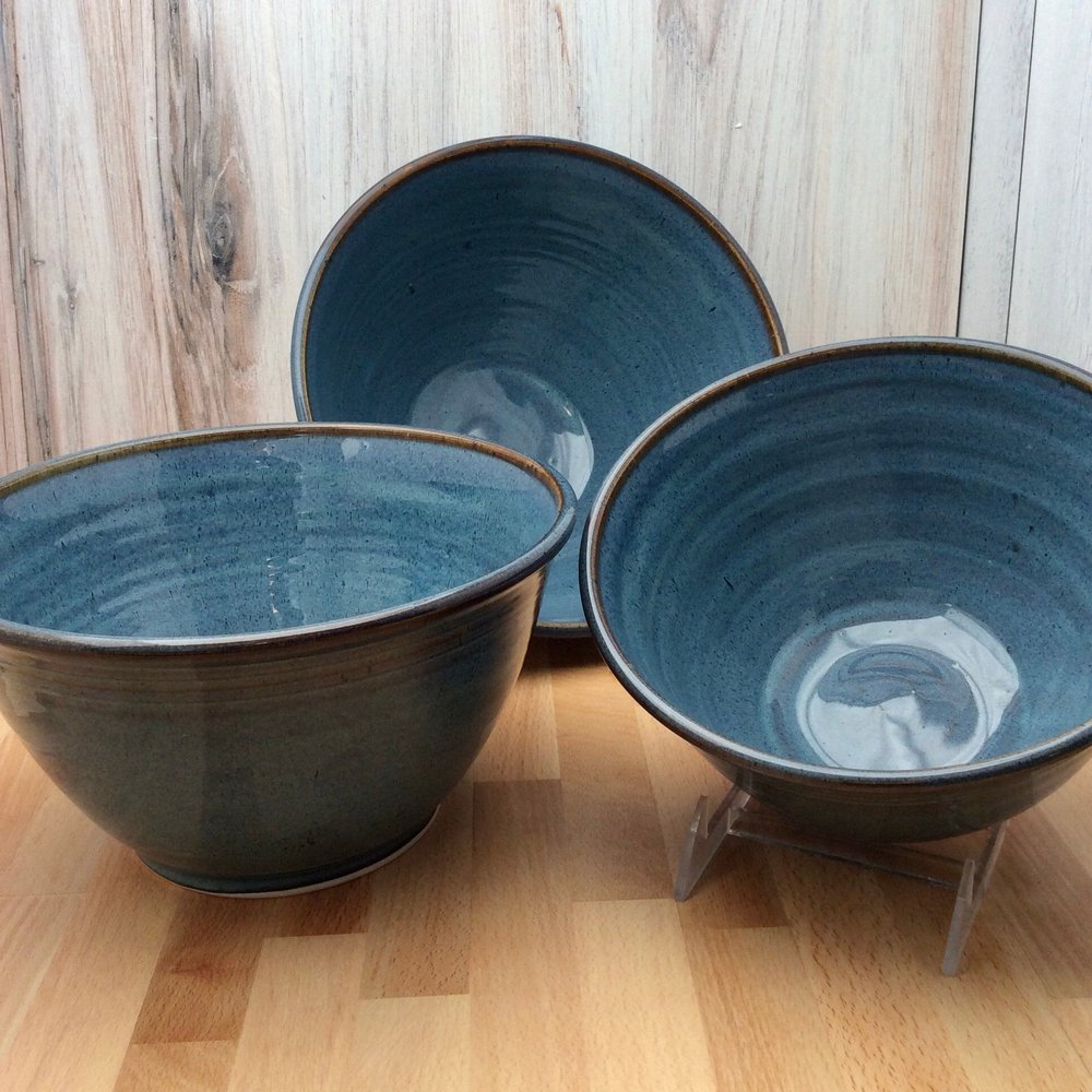 Ceramic Mixing Bowls For Kitchen 3piece Large Colorful Serving