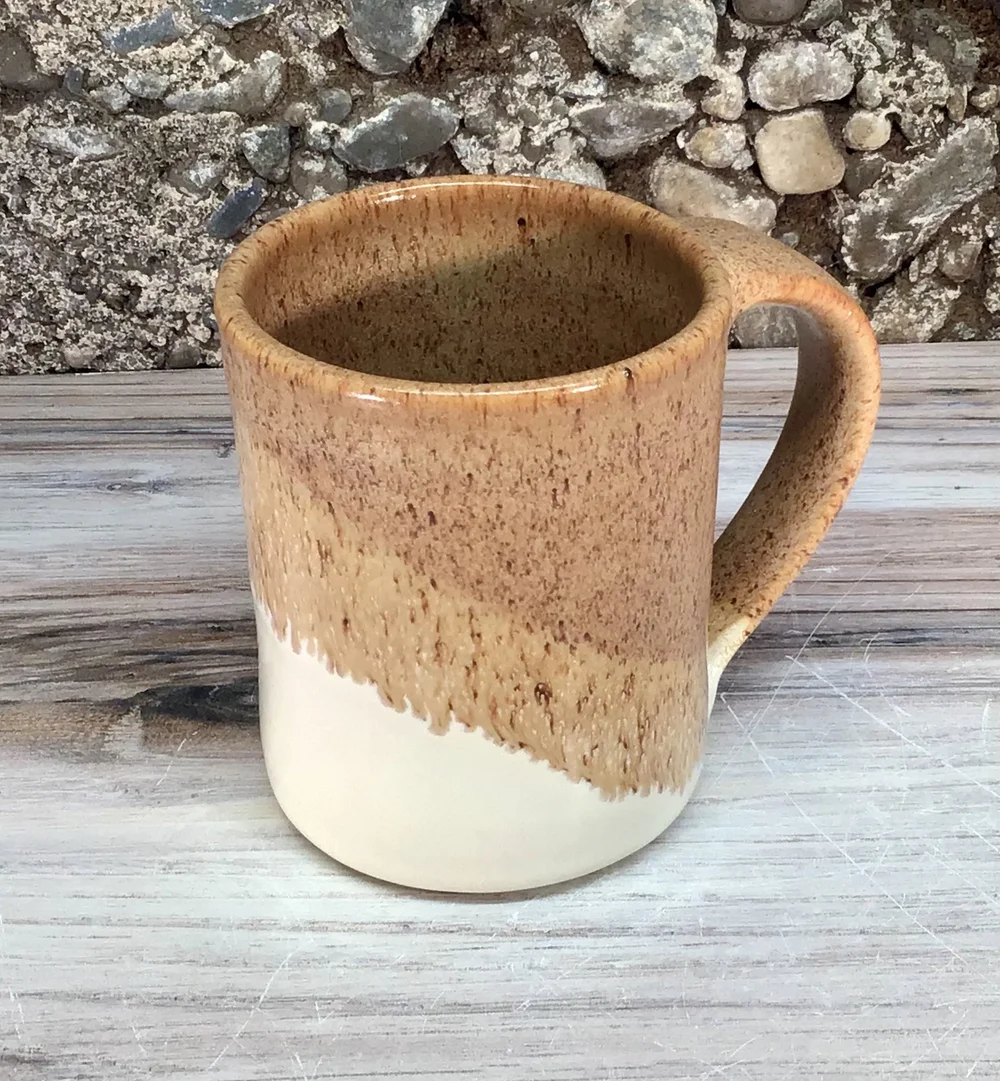 Large 14-ounce handmade pottery mug--ceramic Ivory Nutmeg coffee mug--hand  thrown stoneware mug  CRUTCHFIELD POTTERY