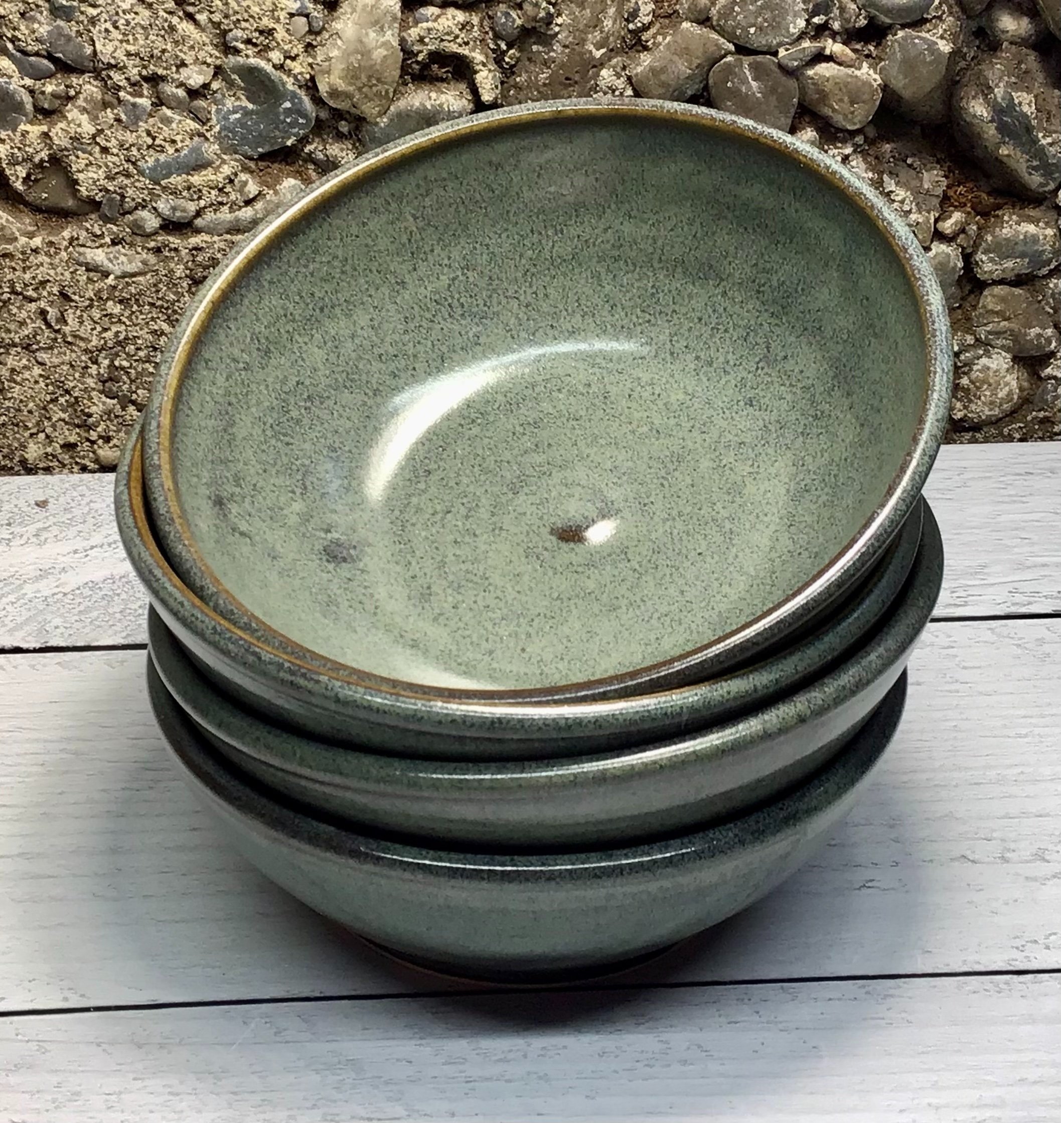 Crutchfieldpottery.com set of four slate soup bowls