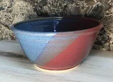 Handmade Pottery Serving Bowl--9" Ceramic Bowl-Twilight Raspberry-Stoneware 8-cup Bowl