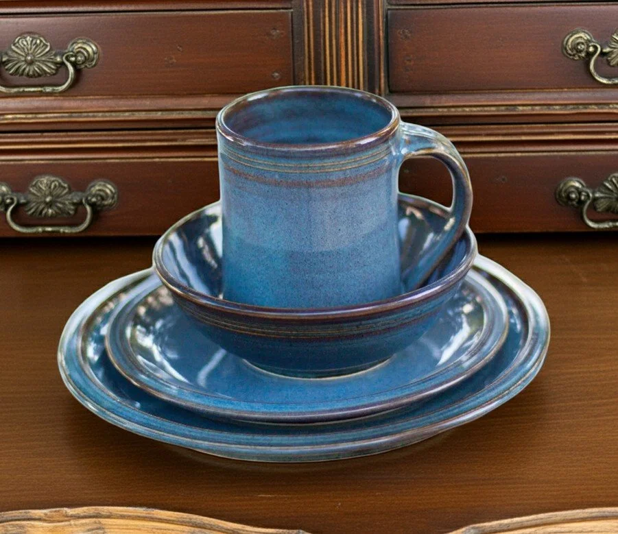 Handmade Pottery--Single ceramic 4-piece place setting--Choose Your Glaze--Handcrafted Stoneware Dinnerware
