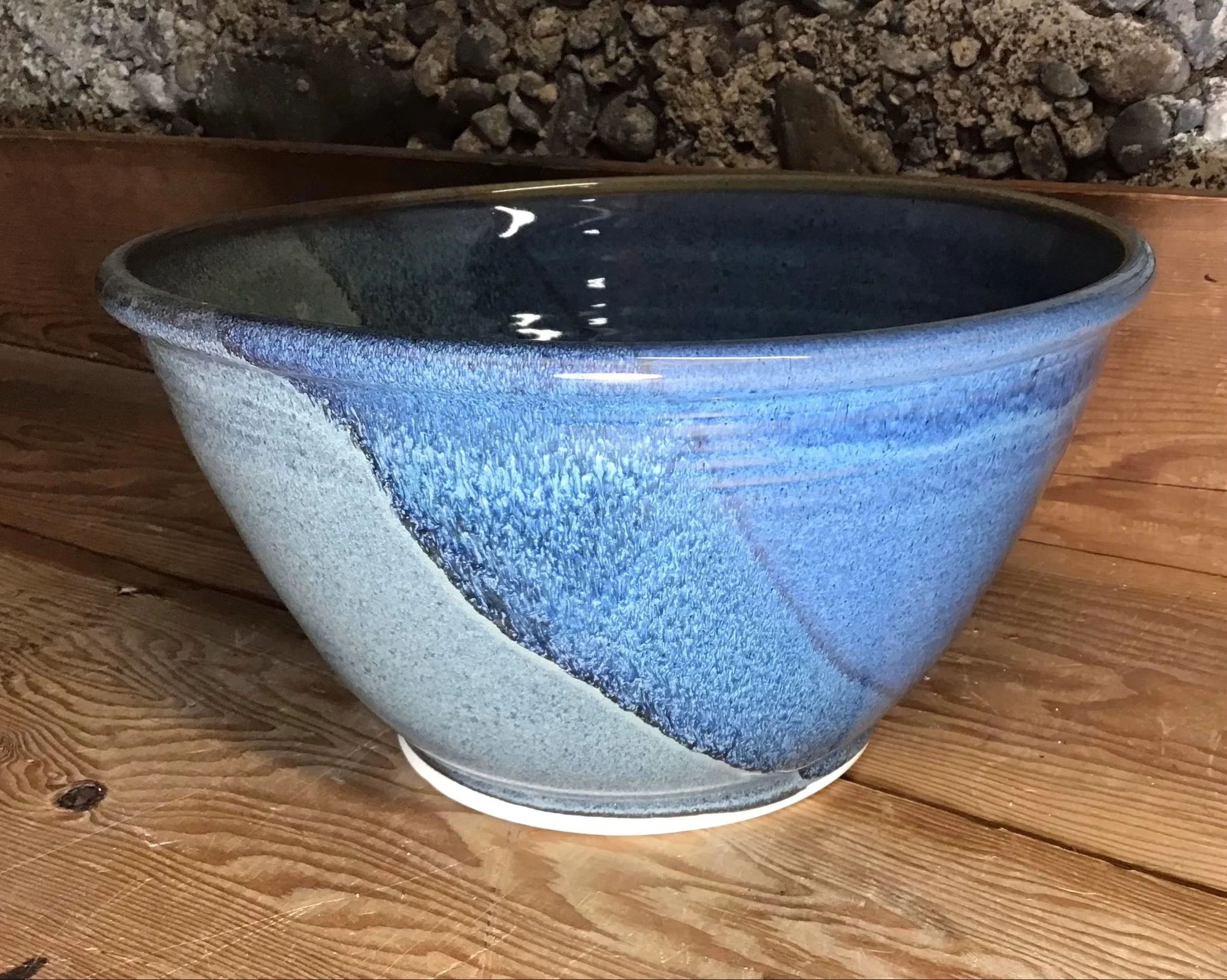 Large Handmade Pottery Serving/Mixing Bowl--Slate Twilight