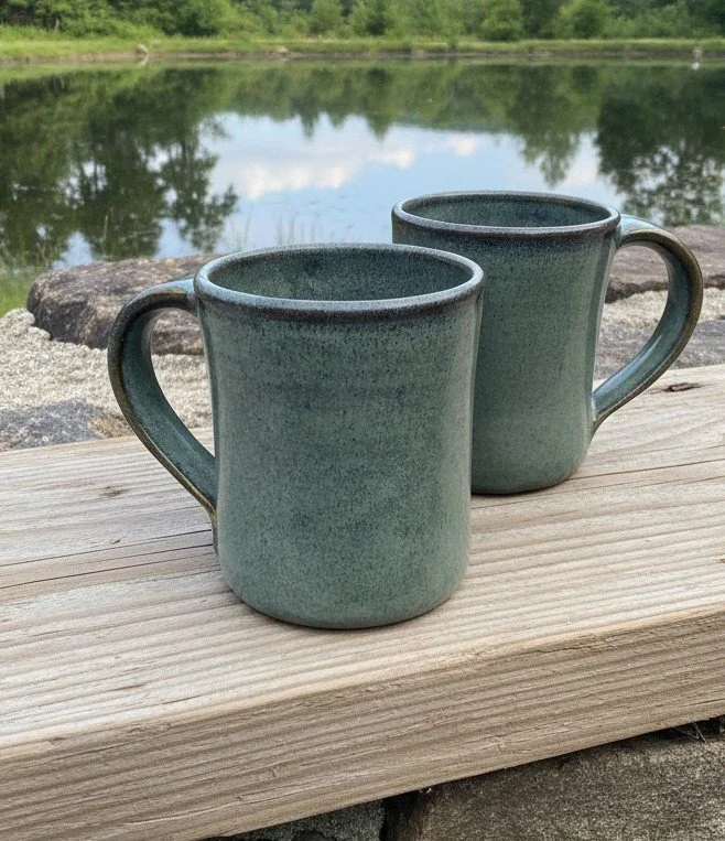 2 slate mugs in front of pond.jpeg