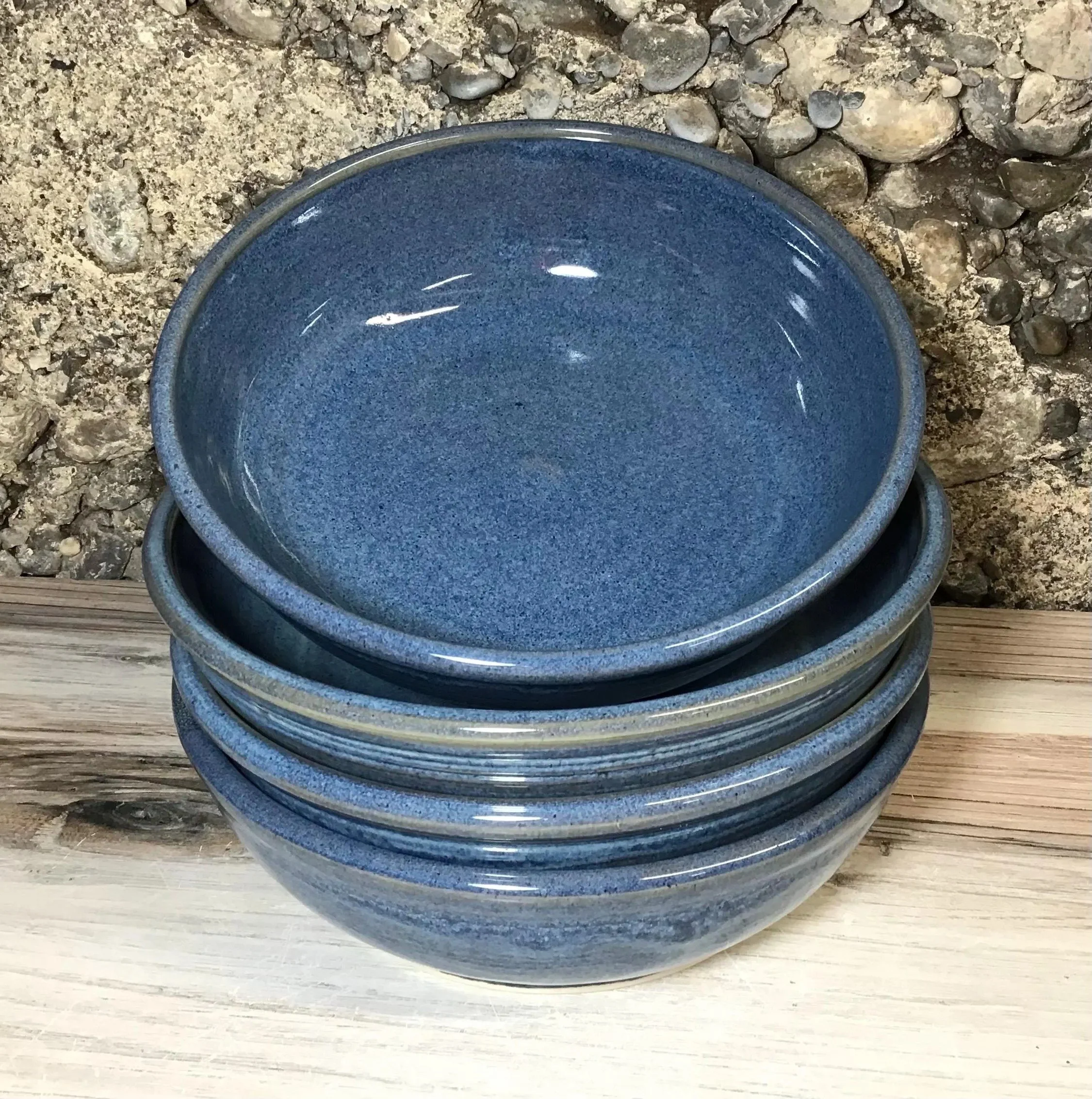 Handmade Pottery Set of 4 Pasta Bowls--Twilight--5-cup Ceramic Bowls