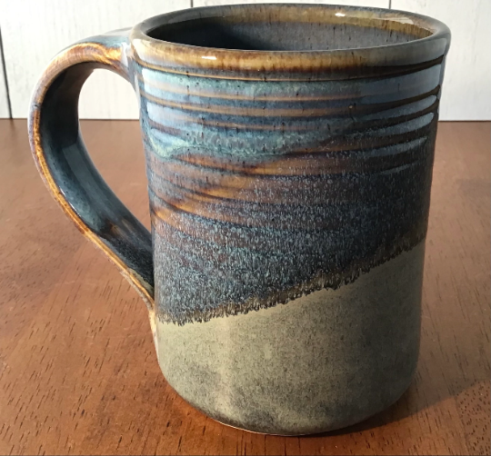 Large Handmade Pottery--Slate Twilight--14oz Ceramic Mug