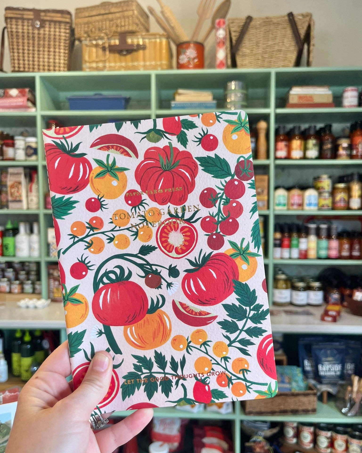 Manifesting tomato season, without wishing Summer away! 🍅  We just received the most darling goods from @paperfarmpress, including these notebooks, tea towels, and Gingham pot holder sets!

🧺 Market Hours 🧺
Tues &amp; Wed: 10am - 4pm
Thurs &amp; F