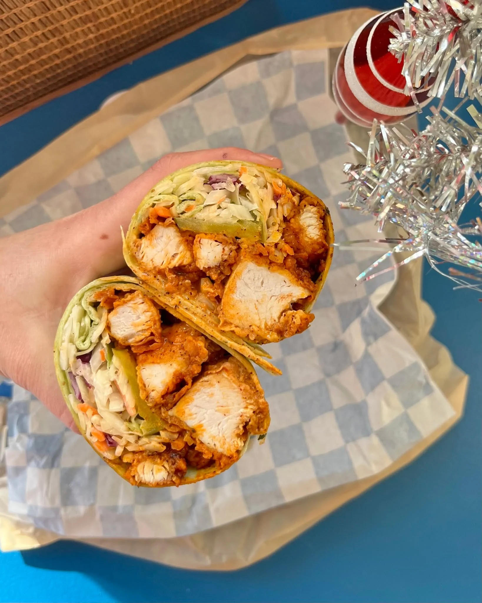 Just here to serve up comfort and joy for the week ahead! 💙 The Nashville Hot Chicken Wrap is back on today&rsquo;s 12/17 GRAB &amp; GO &mdash; perfect fuel for these busy days before the holidays. 🎄

The MARKET is open until 6pm tonight &mdash; do