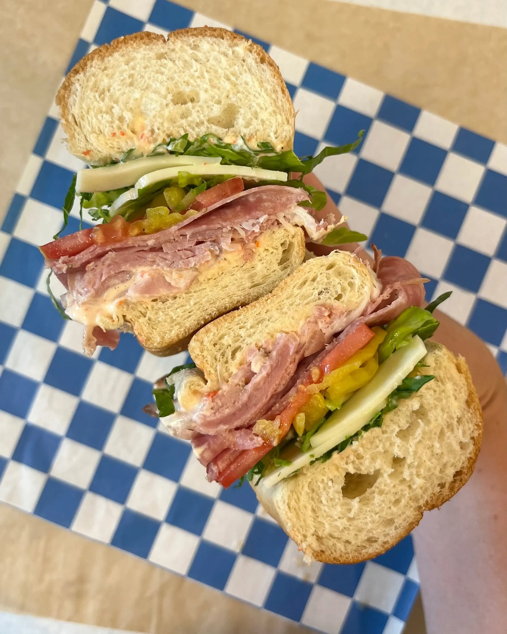 Snowy Thursdays call for a lunch treat at the MARKET! ⛄💙 Today's sammy lineup is stacked &mdash; swipe for our Thursday 1/15 GRAB &amp; GO. And yes, we're open 10am - 6pm! 

📸: THE ITALIAN with Ham, Salami, Mortadella, Provolone, Romaine, Tomato, B