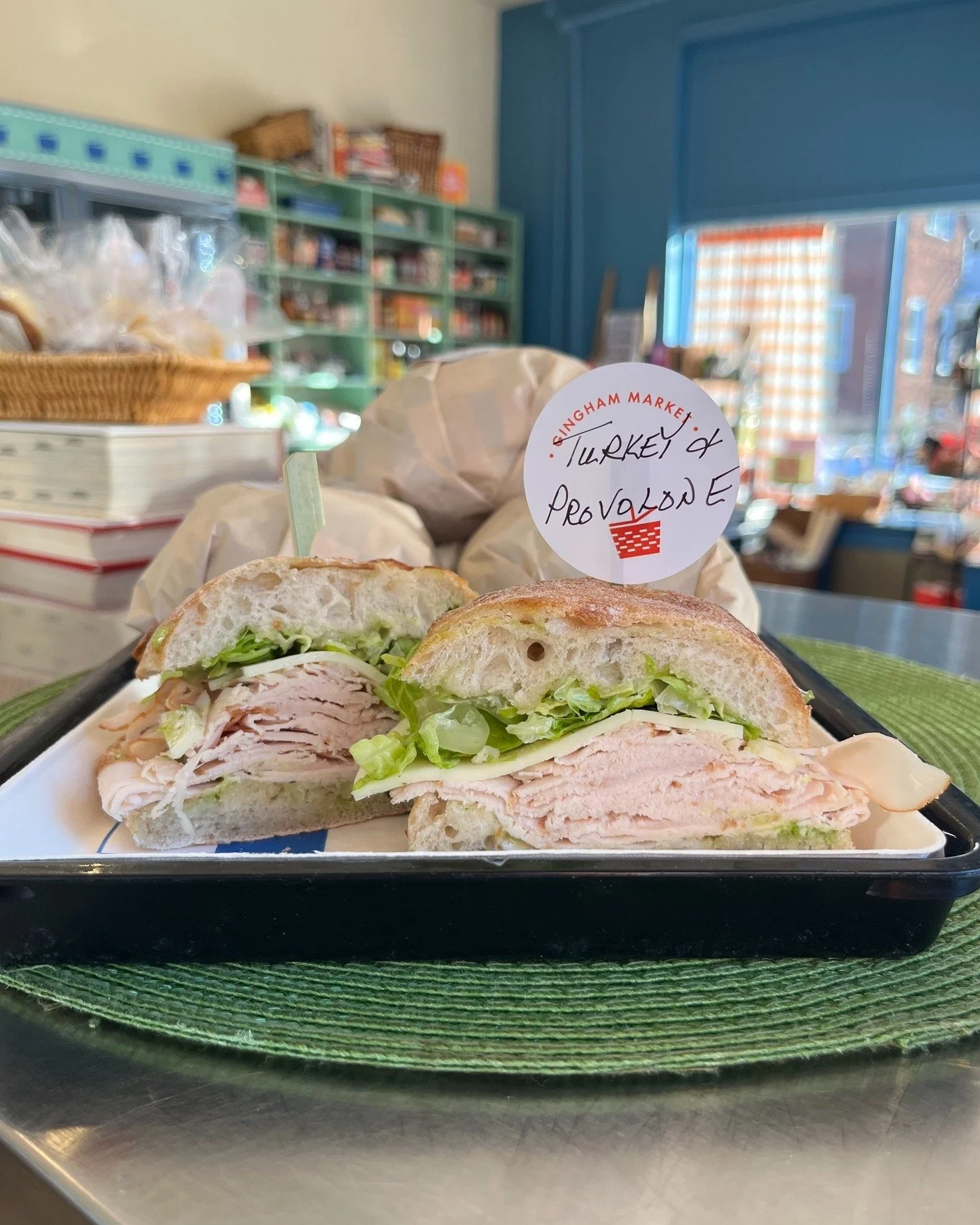 Brrr, Tuesday! ☃ Come warm up with a little MARKET cheer, including our Turkey &amp; Provolone sandwich, Chunky Vegetable Soup, and our *NEW* Winter Grain Salad. We&rsquo;re open 10am&ndash;4pm &mdash; be safe on your way here! 💙  #ginghammarket