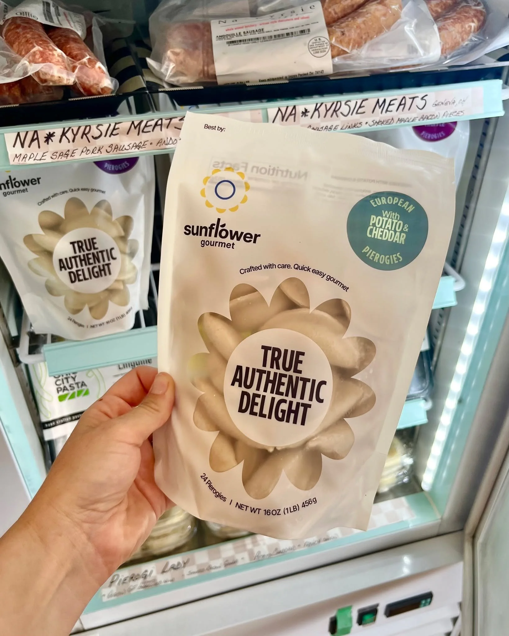 Popping on after hours with a few exciting updates for your SATURDAY! 💙

🥟 Pierogies are RESTOCKED from @sunflower.gourmet and @thepierogilady &mdash; two different styles, both local, both packed with flavor.

❤ @sweetbeancandies made a sweet limi