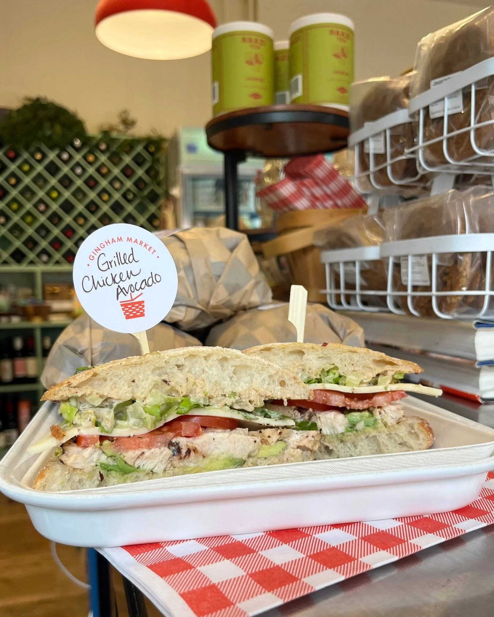 Thursday's menu is here, and the weekend doesn&rsquo;t feel too far away. 💙 Today features our Grilled Chicken Avocado on Ciabatta, Falafel Wraps, and plenty more good lunch options. 🧺 The MARKET is open until 6pm!