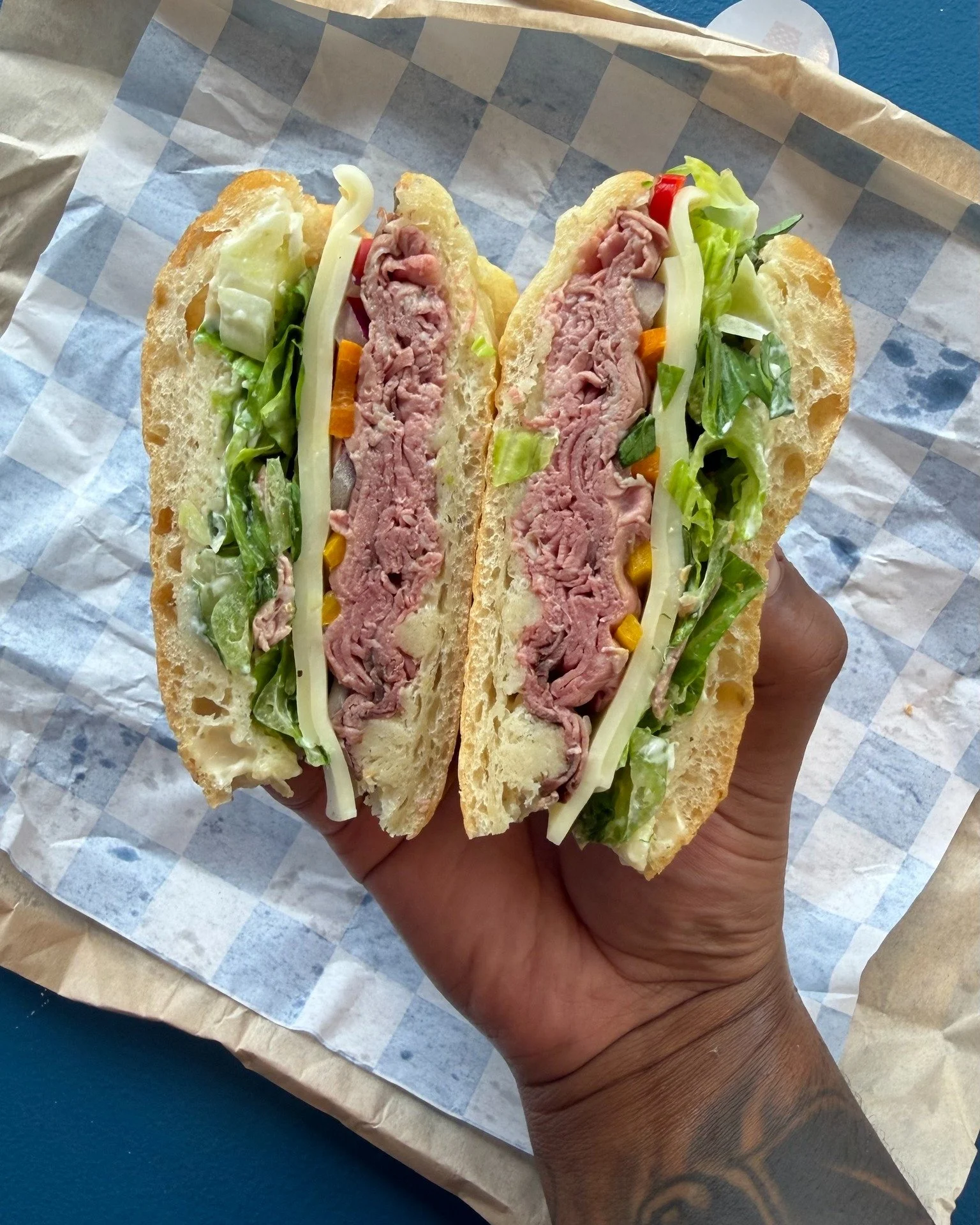 The weekend starts with a really good sandwich. ☀️🥪

Our Italian Roast Beef on Focaccia is back, or choose our Chicken Bacon Philly Wrap&mdash;our *new* hot sandwich of the month, made to order with peppers, onions, and creamy provolone sauce.

Come