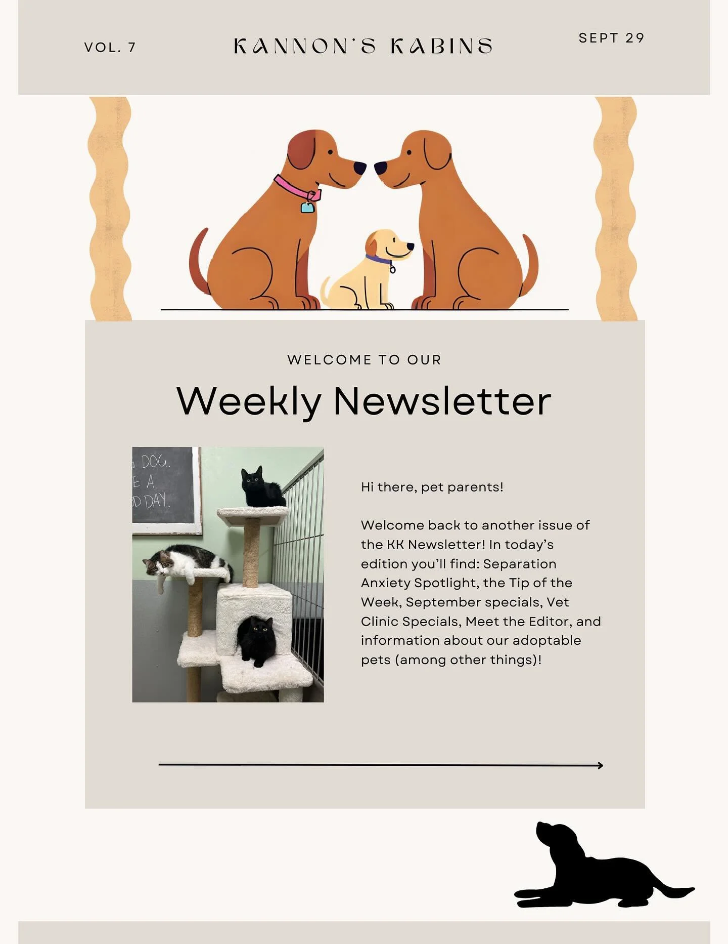 Hey pet parents! Romy with Kannon&rsquo;s Kabins here!

Our latest newsletter is out, and I realized not everyone knows how to find it or view it&mdash;so I wanted to make it easy! You can check it out here on Instagram, through the link in our bio, 