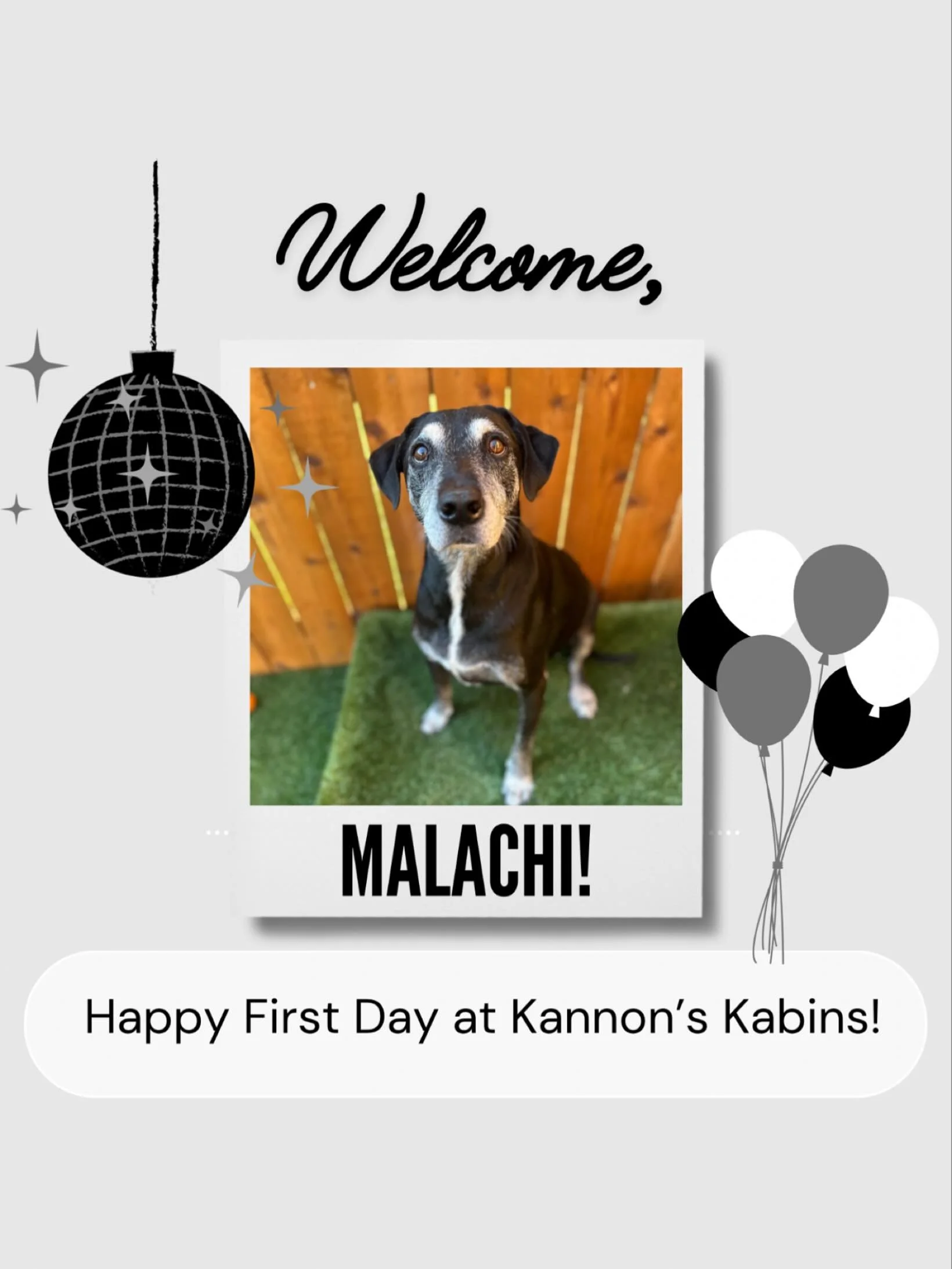Happy First Day at Kannon&rsquo;s Kabins, Malachi!