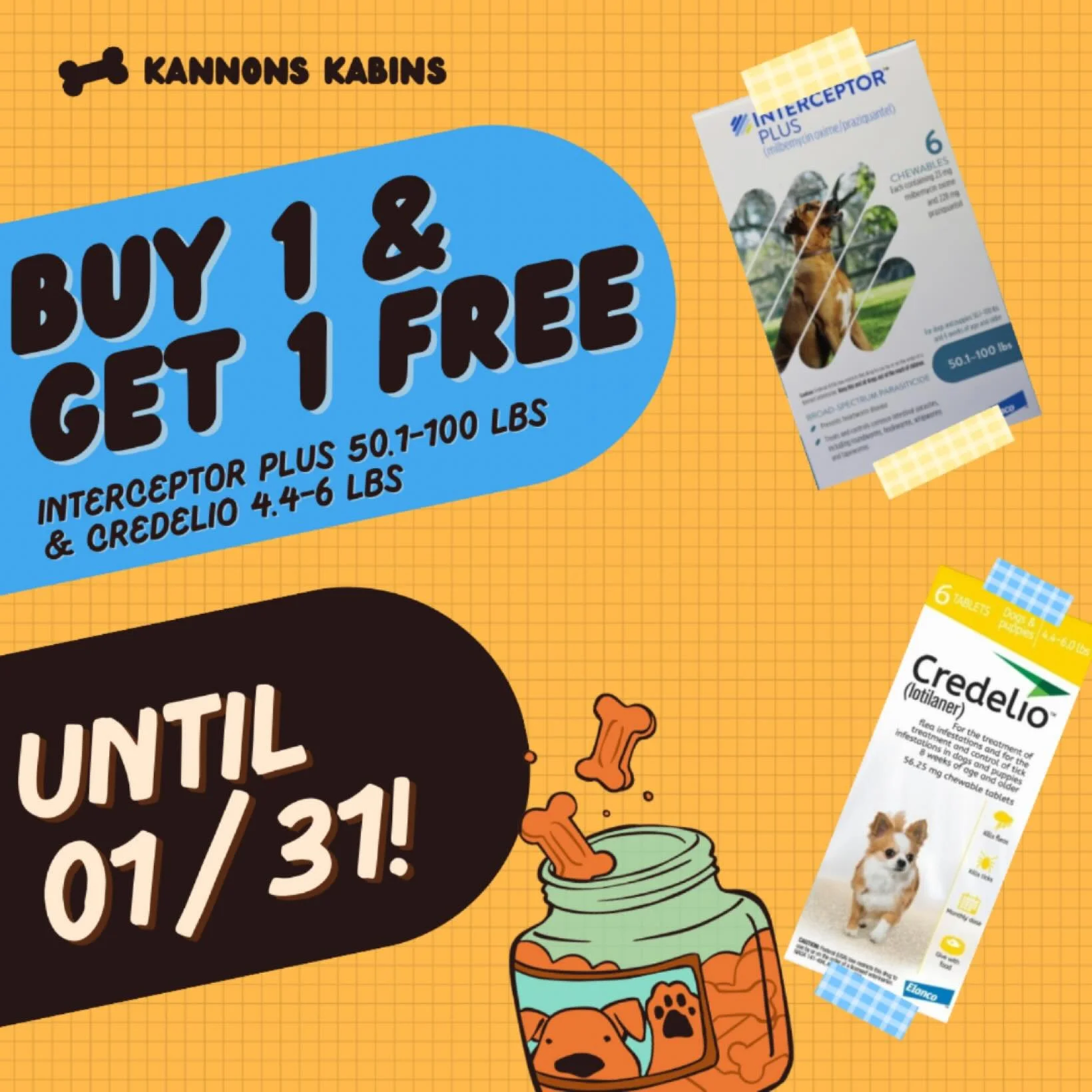 BOGO DEAL!

Hey everyone! We are running another Buy One Get One Special! Don&rsquo;t forget to take advantage of this deal while supplies last to ensure your pet is covered with their prevention!