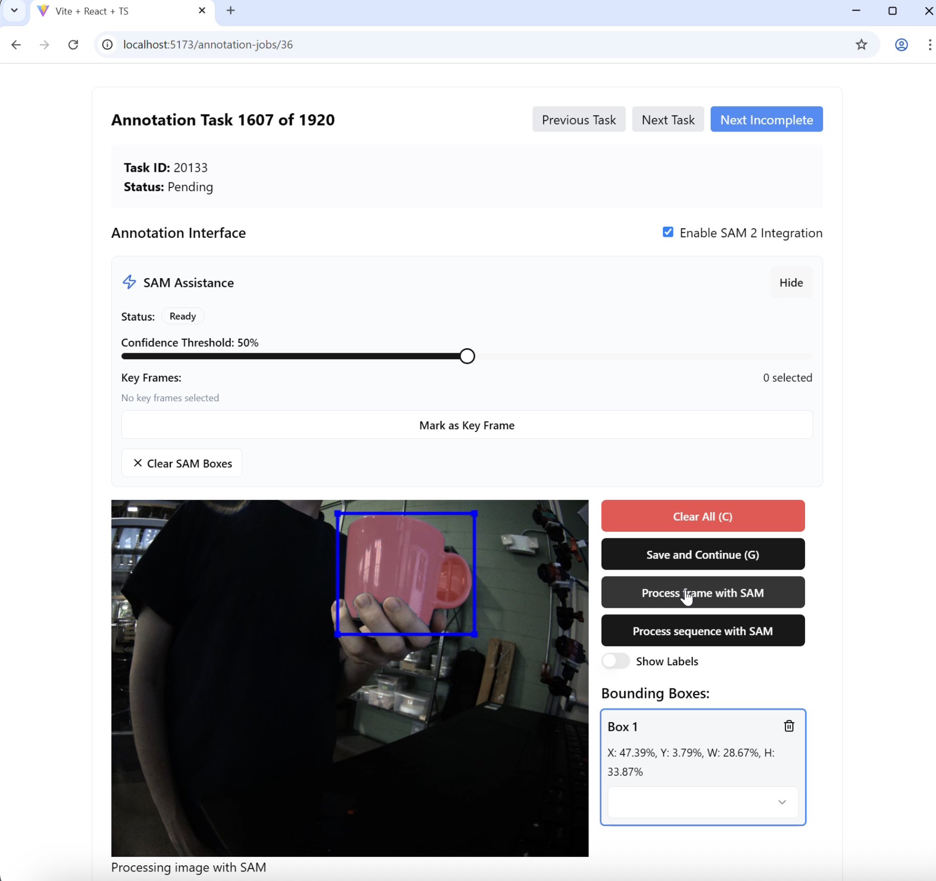 Computer Vision Dataset Toolkit <br/> Python | SAM2 | Flask | React.js