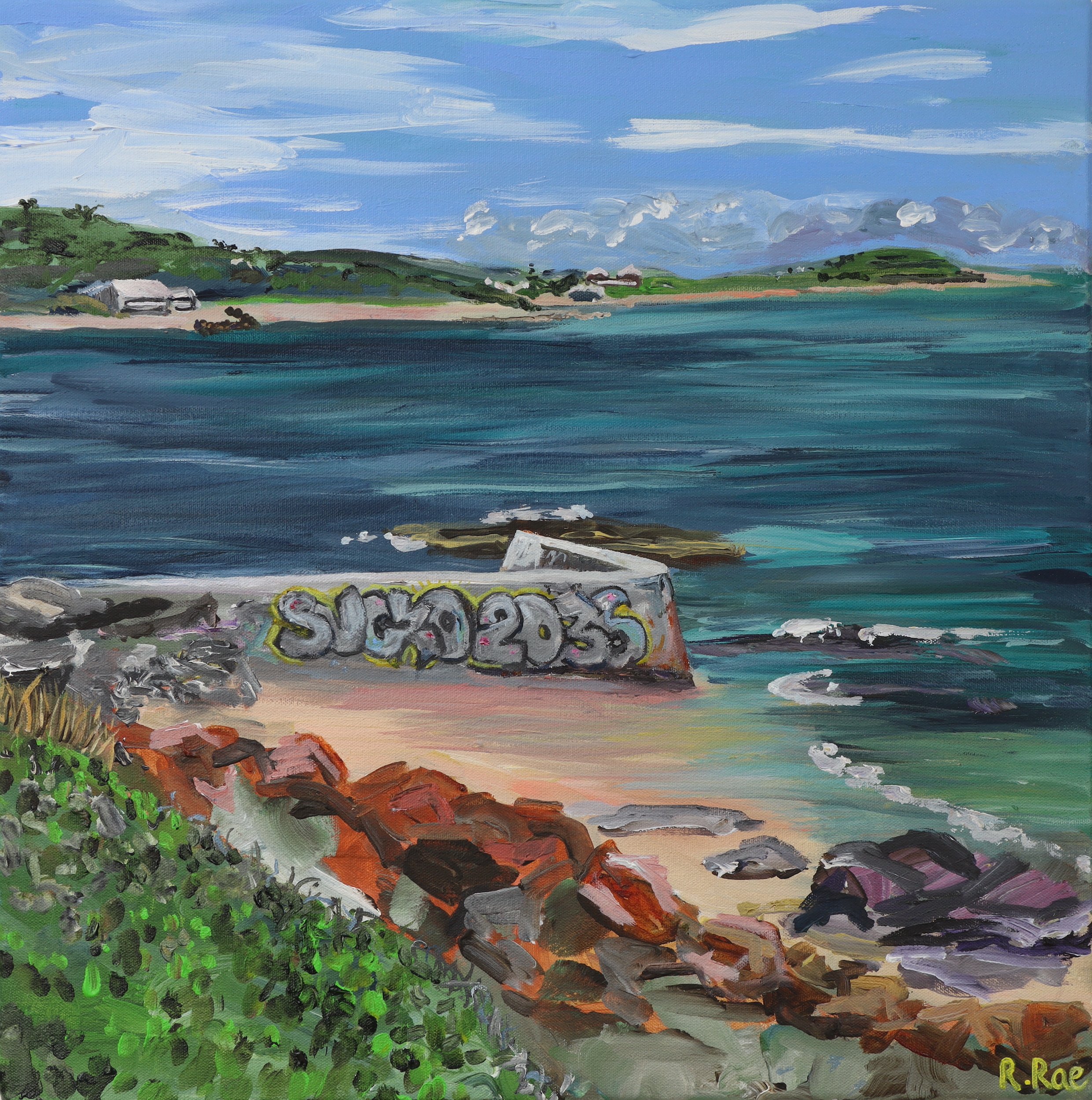 Bumbora Point Botany Bay Original Art Painting Rachel Rae