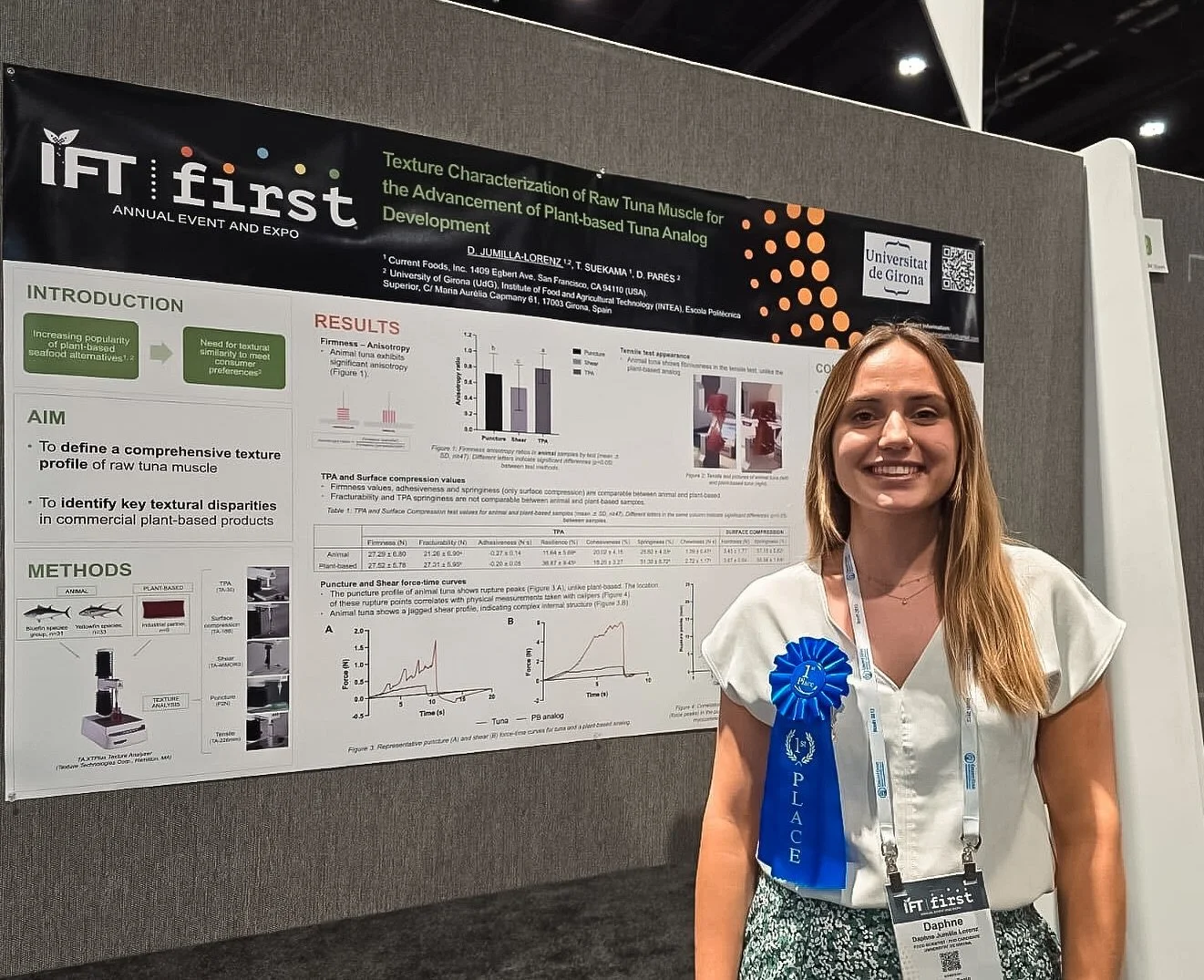 When we say we are proud of our team, we mean FIRST PLACE proud 🥹
Congrats @daphnejumilla on your accomplishment. Your work clearly shines in our newest product Impact Salmon!
#ift #womeninscience #plantbased #plantbasedseafood #impactfood #impact