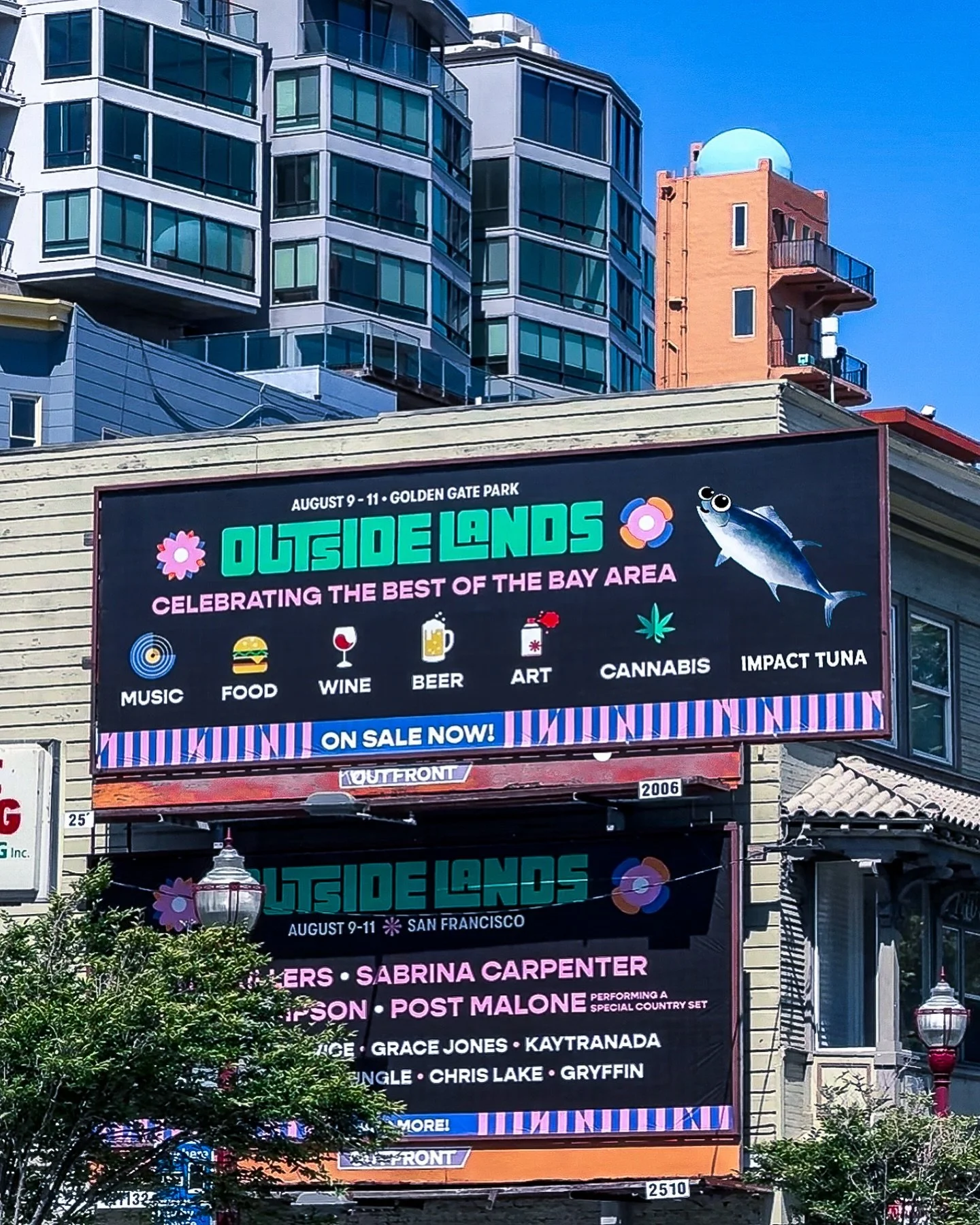 Spotted this billboard in north beach!
Outside lands has granted our request and extended all their billboards to include Tuni as a headliner at the festival next weekend!! 🤡 😂
Ok, all jokes aside, it’s Impact Food’s debut at a musi