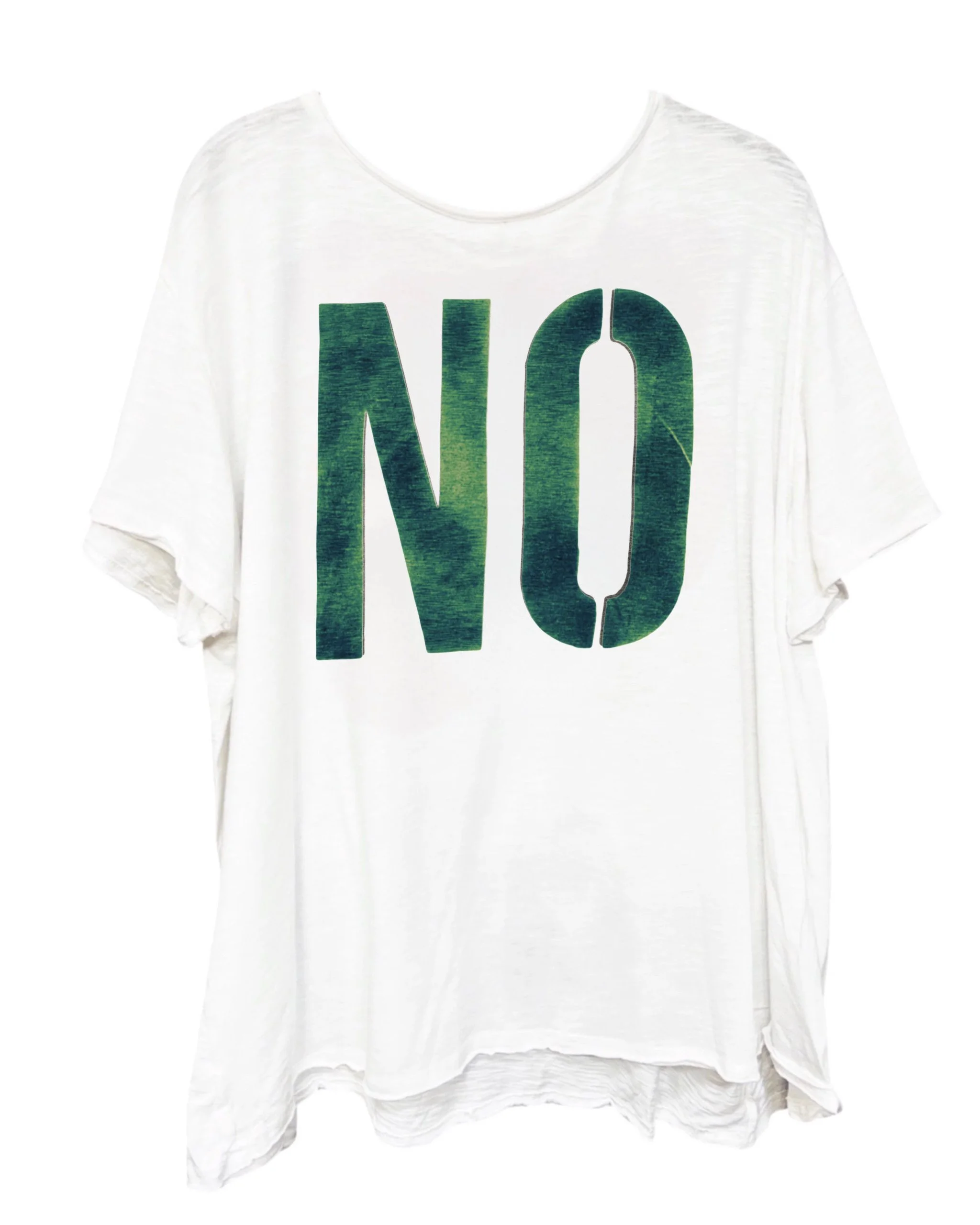 NO ..in green graphic tee