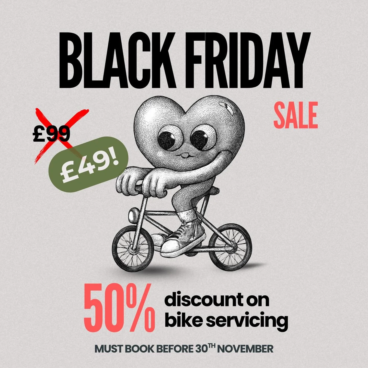 🚨 Black Friday at Lakey&rsquo;s Bikes &ndash; Our Biggest Deal EVER!

Get your bike running like new with 50% OFF servicing from our expert mechanics. 🛠️🚴&zwj;♂️

To celebrate our newly launched servicing department, we&rsquo;re offering half-pric