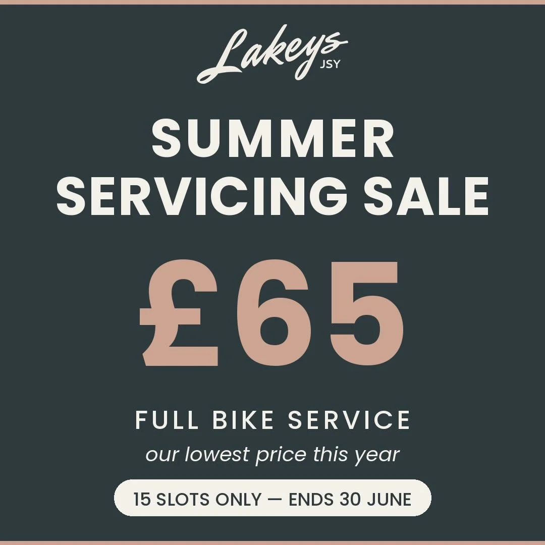 Summer Servicing Sale at Lakey&rsquo;s Bike Hire! 🔧

Get your bike ready for the season with our lowest price of the year &mdash; a full service for just &pound;65!

📍 Find us at 23 Esplanade, St Helier
⏰ Offer ends 30th June &mdash; don&rsquo;t mi