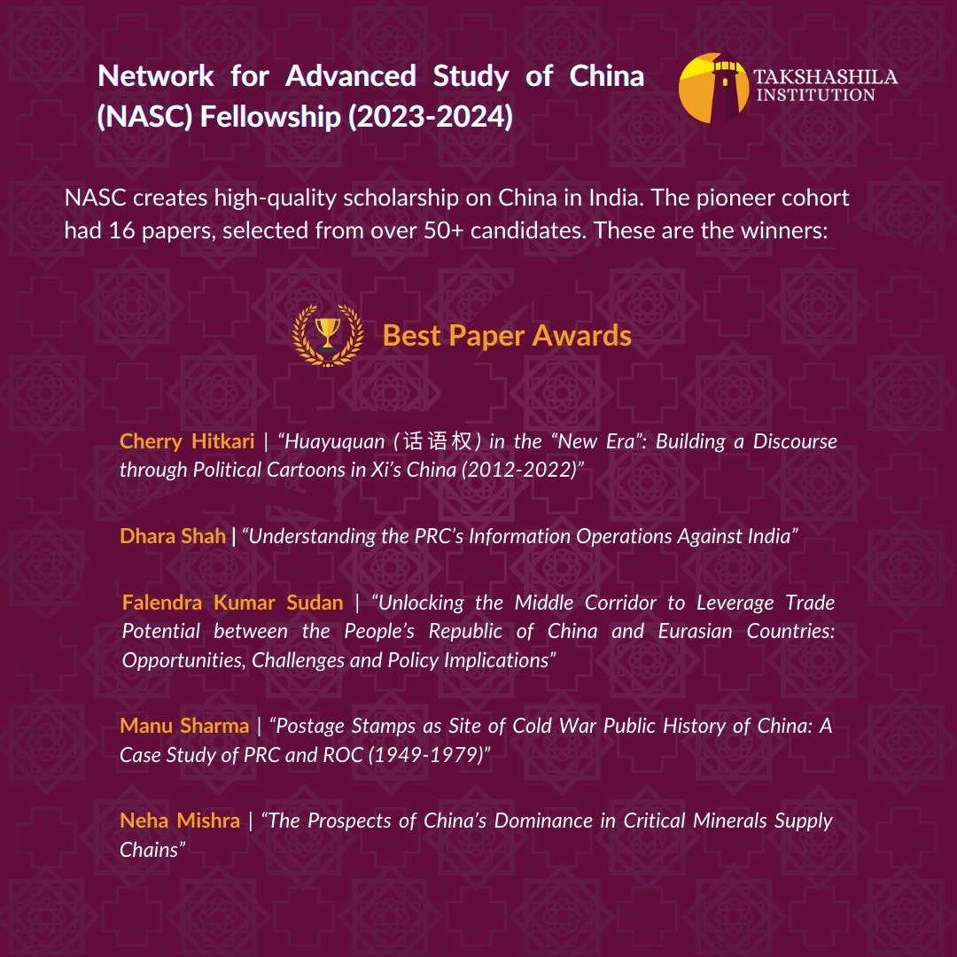 🏆 Fellowship Awardees

Announcing the top 5 best research paper awardees for the pioneer cohort of the Network for Advanced Study of China (NASC) Fellowship!

Congratulations to the awardees 👏

The next cohort of the Fellowship opens up for applica