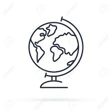 Une illustration d'un globe terrestre sur un support.