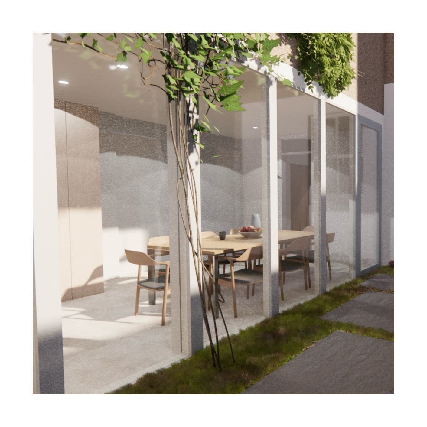 Sneak peak, WIP! Planning approved here for opening up space between existing kitchen and dining as part of improving these spaces and getting a better relationship with the garden. We&rsquo;ll use local screw pile foundations to support a new column