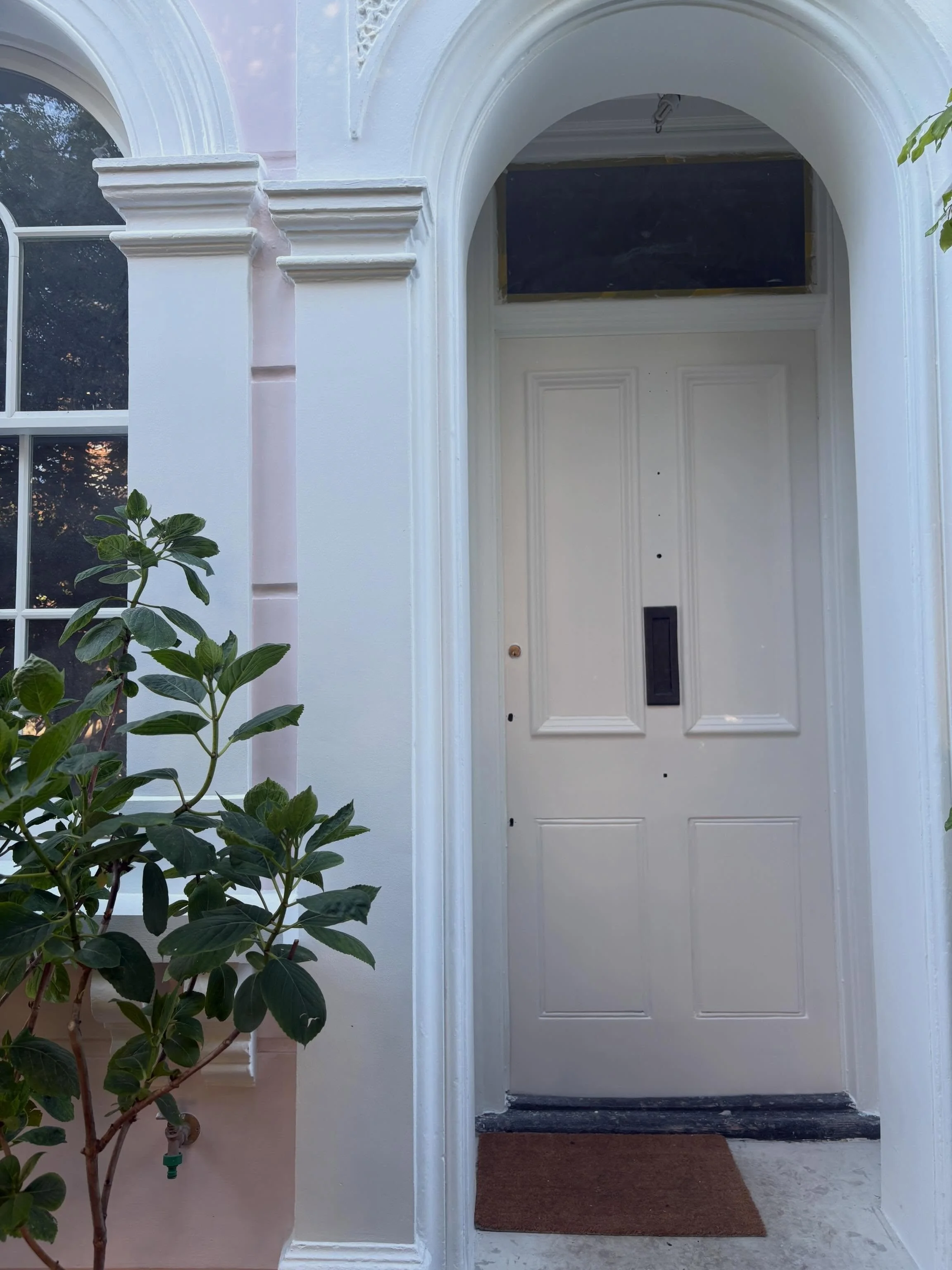 1:1 colour sampling. This house was originally painted pink so to keep it pink was a no brainer - except to choose a shade that was discernibly pink but not too in-yer-face&hellip; meanwhile, the front door was a dark plum colour and I had thought th