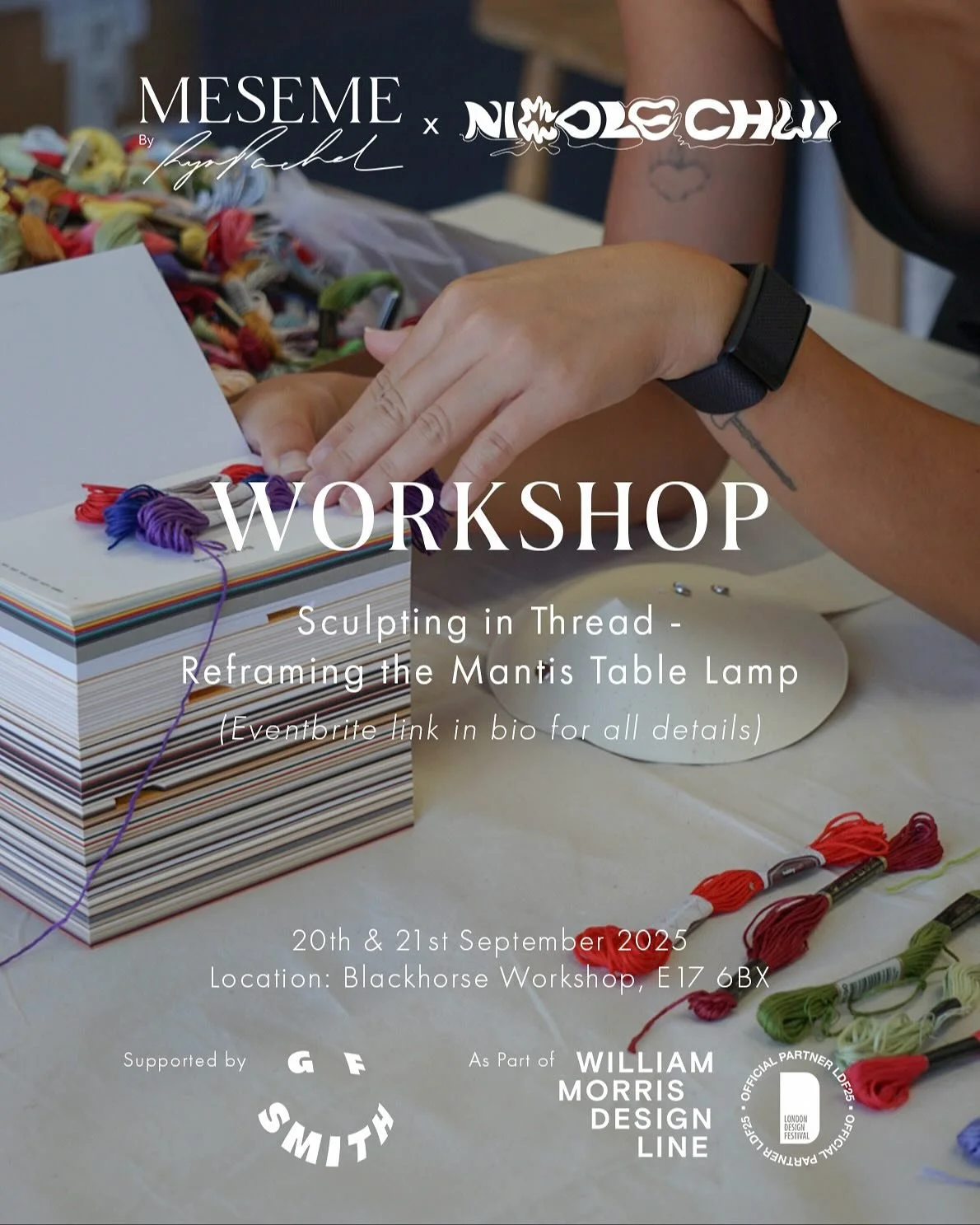 📌Get creative in our next workshop &lsquo;Sculpting in Thread- Reframing the Mantis Lamp&rsquo;🪡✨

Supported by @gfsmithpapers as part of @l_d_f_official @williammorrisdesignline

We&rsquo;ll be transforming the Mantis Lamp through intuitive hand e