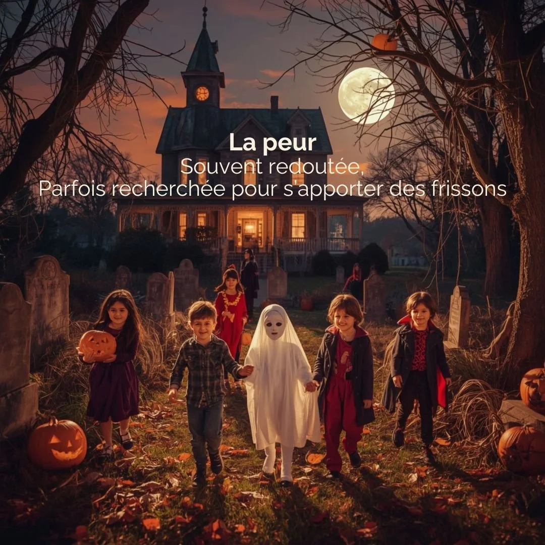 La peur, souvent redout&eacute;e mais parfois recherch&eacute;e pour s'apporter des frissons.
#halloween2025 

Chaque &eacute;motion a l'originalit&eacute; d'avoir une double facette : 
&gt; Une facette ombre. C'est le cas de ces peurs dont on aimera
