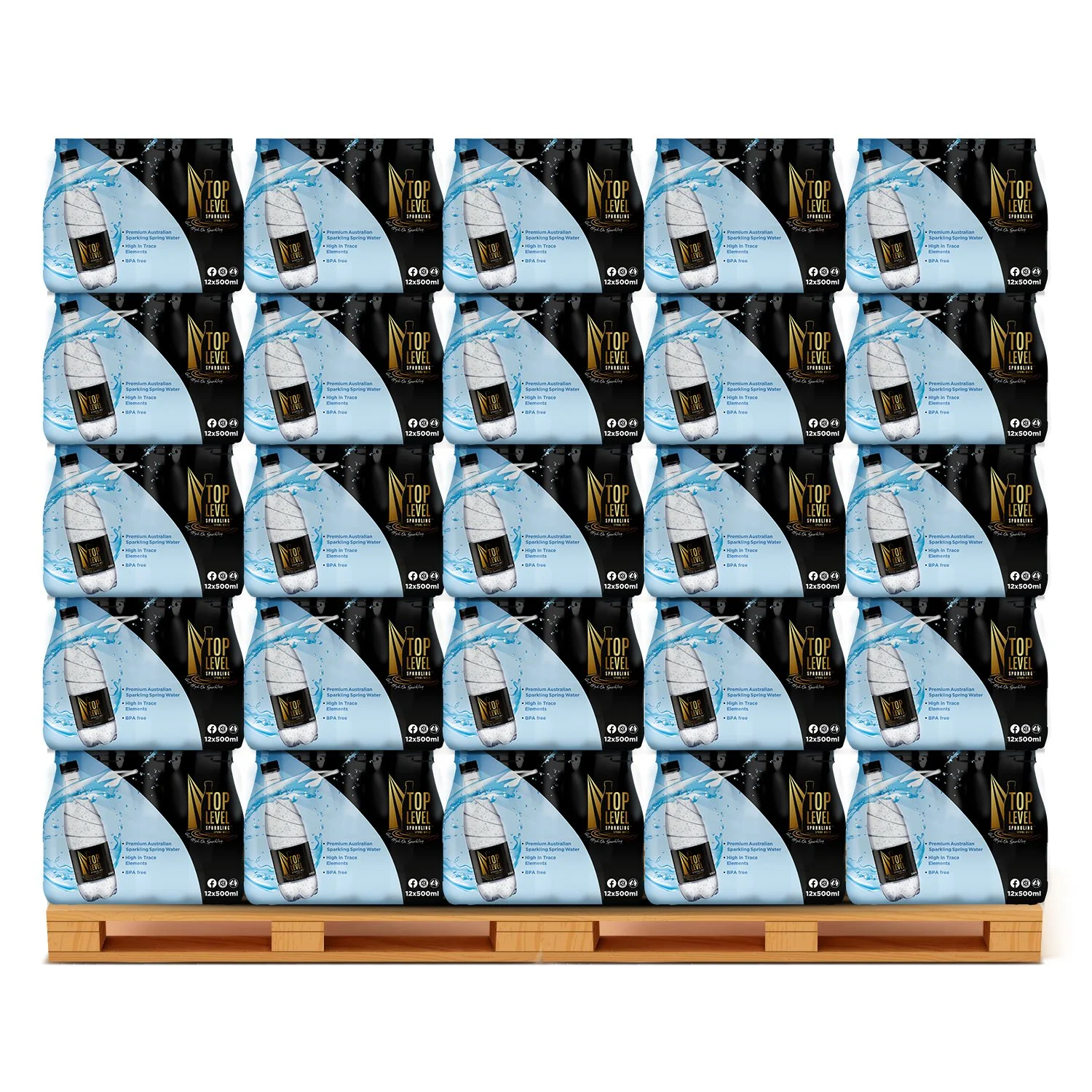 Premium Sparkling Spring Water PALLET X 1 ( Clear Bottles) 1,872 - 500ml Pet Bottles.