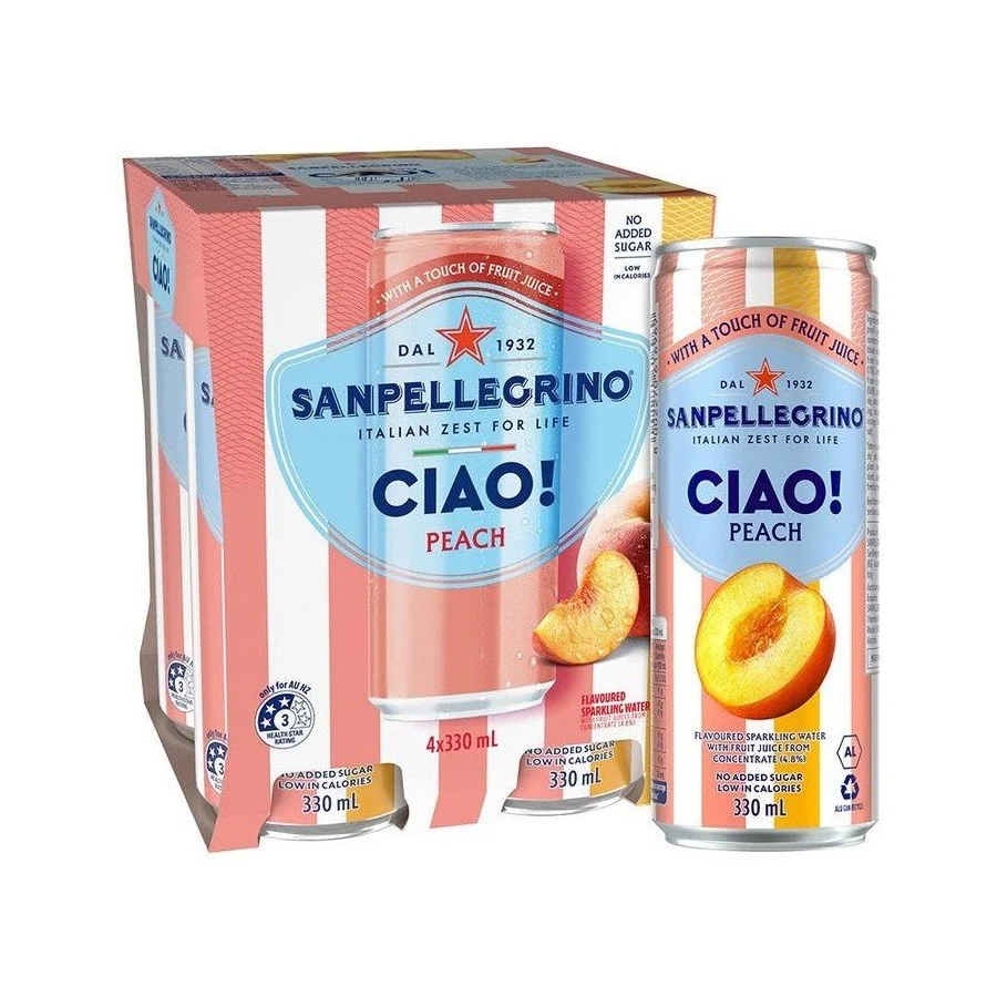 SAN PELLEGRINO CIAO Peach Sparkling Mineral Water