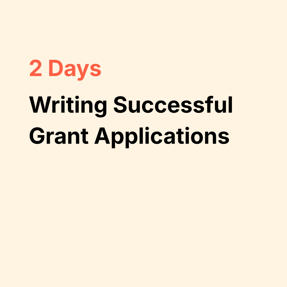 2-Day Masterclass: Grant Writing Workshop