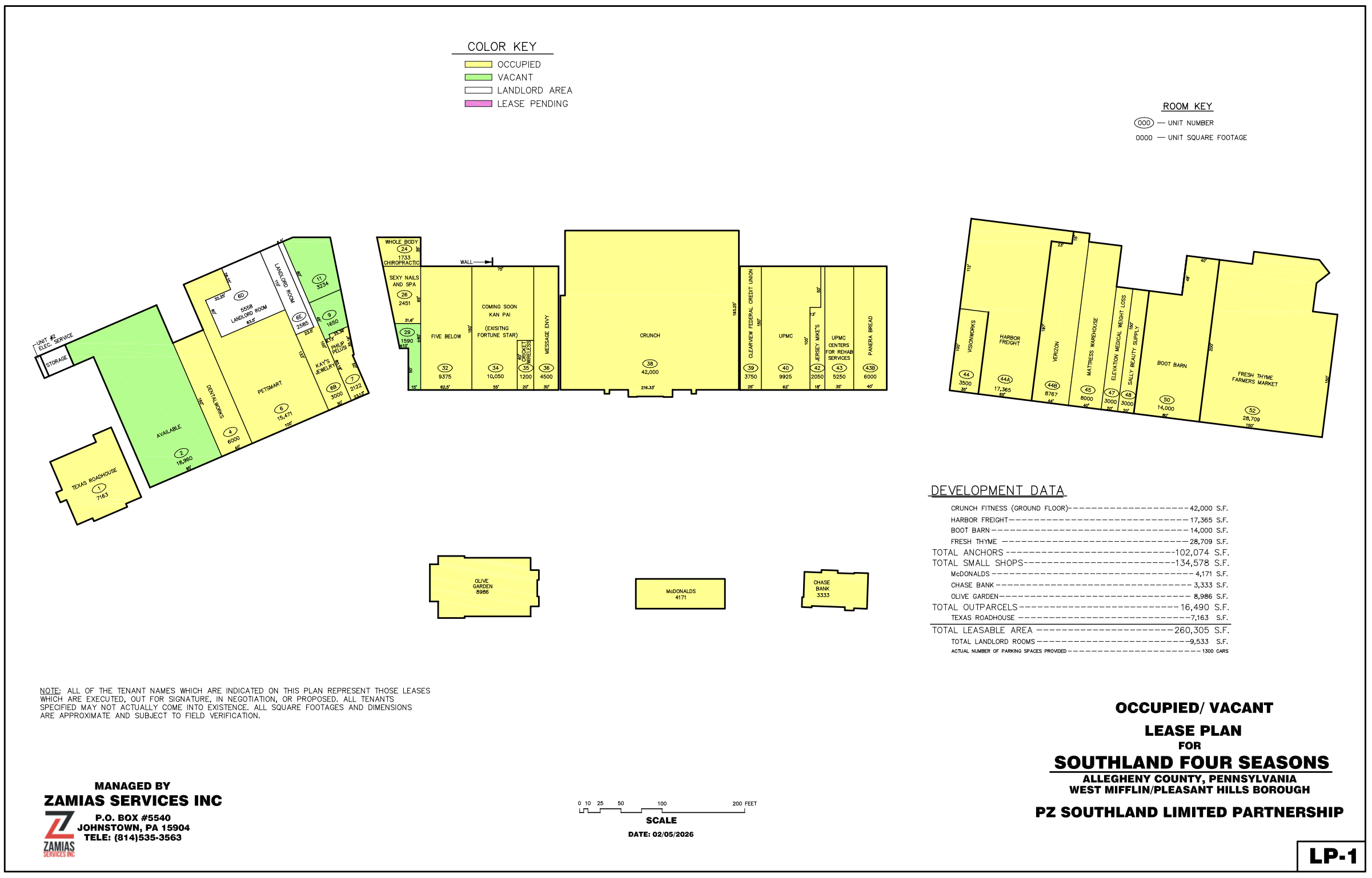 Southland Four Seasons Shopping Center Lease Plan