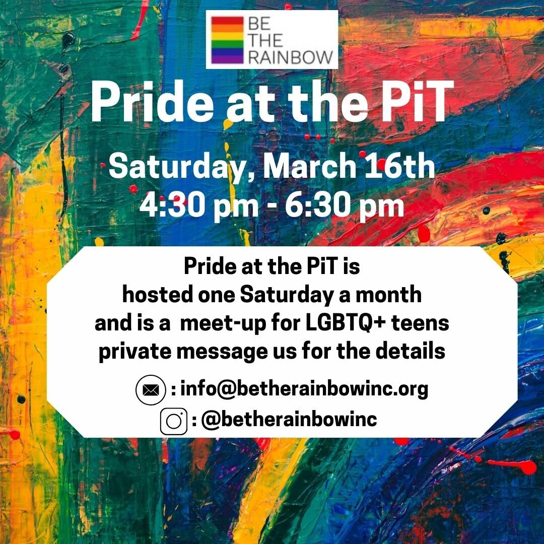 The next Pride at the PiT will be Saturday, March 16th from 4:30-6:30 P.M. DM us for details.