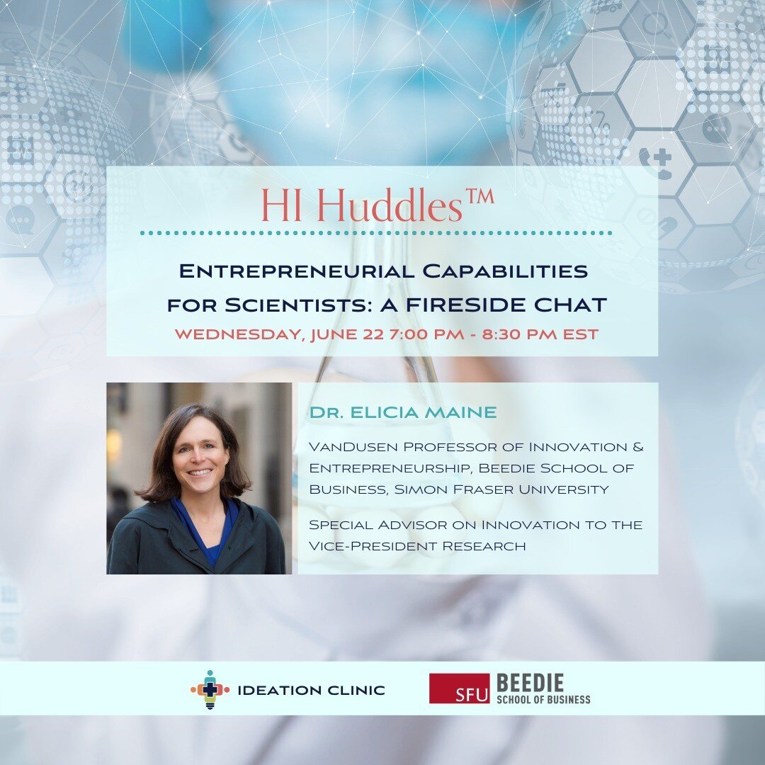 Interested in learning more about the intersection of academic science and entrepreneurial capabilities?

Join the Ideation Clinic&trade; on June 22nd as we sit down with world expert in the preformation entrepreneurial capabilities which shape scien