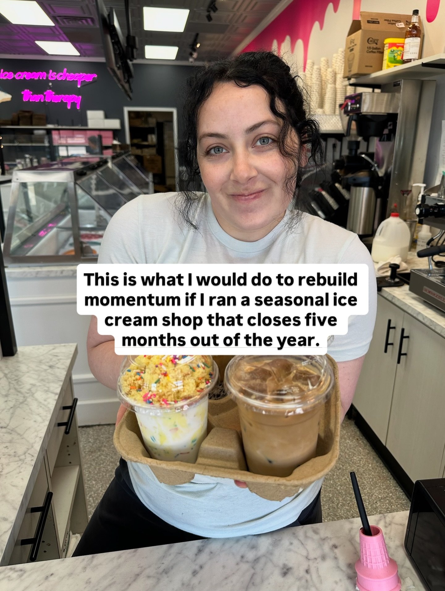 Building momentum starts before your doors open not the week of. 👏 Comment &lsquo;CRAFT A CREAMERY&rsquo; and I&rsquo;ll send you the link to join my online school (FREE) 🍦

#icecreamshop #icecreamowner #icecreamshoptips #icecreamschool #craftacrea