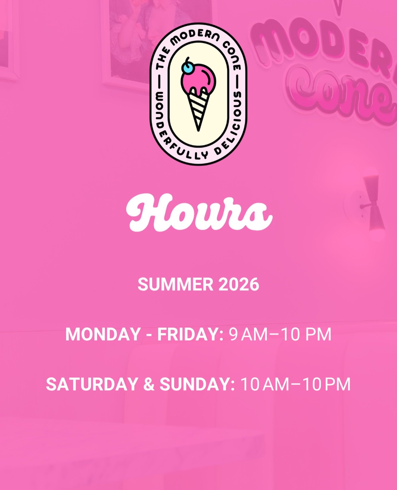 Summer hours have officially started! Open until 10pm every night 🍦