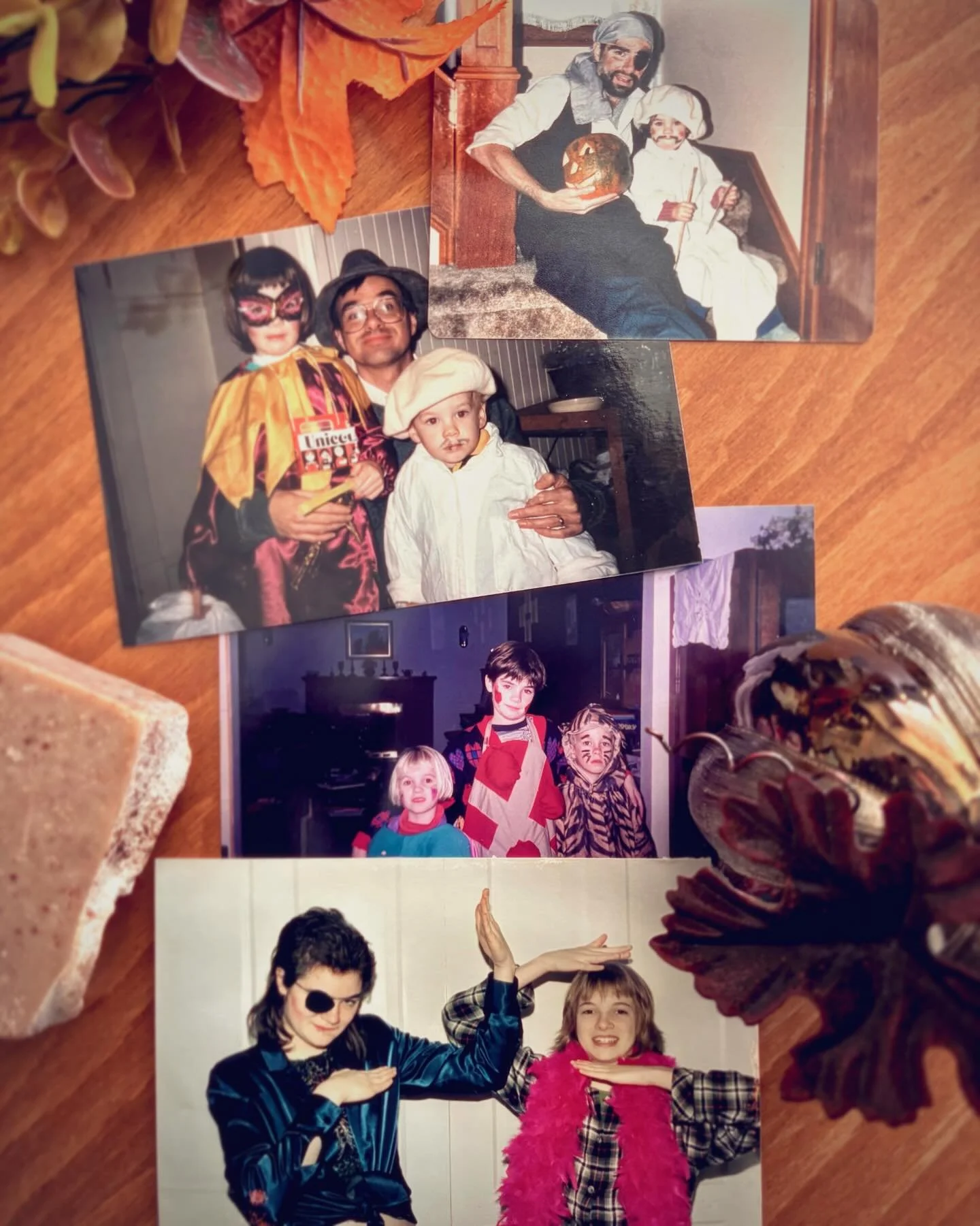 Halloweens Past 👻 I searched the family photo albums for October memories and found these gems 🎃 My dad Stephen, my brother Gordon, and my sister Alice and I all don our ensembles - quite a few of which were hand sewn by my mom Norma (who, by turns
