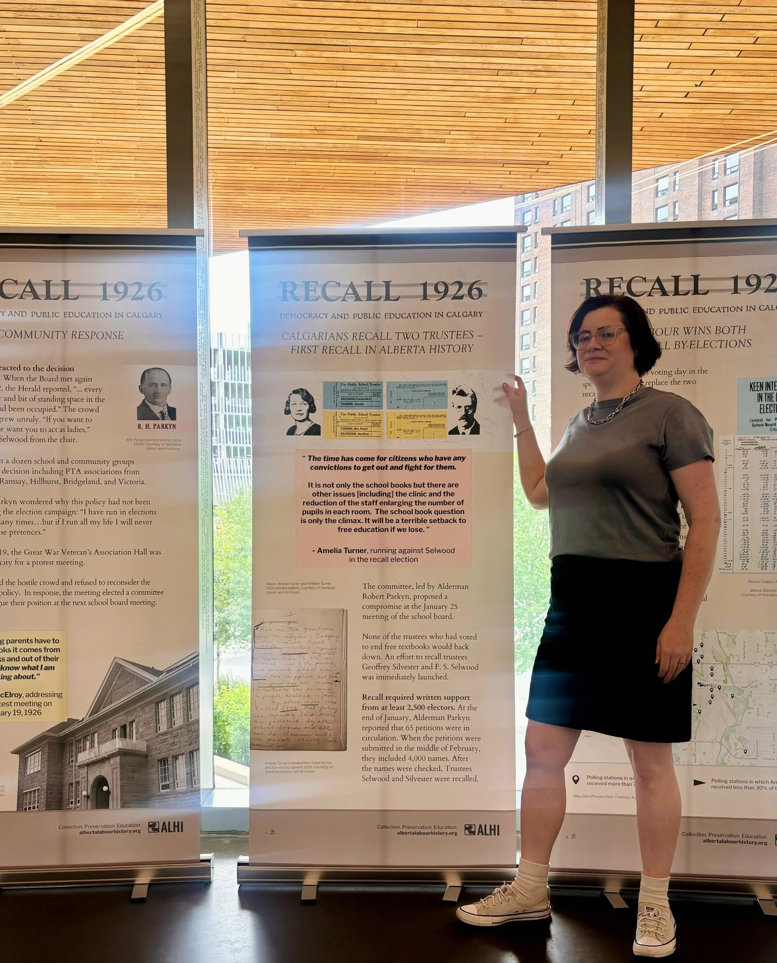 Presenting... Recall 1926:  Democracy and Public Education in Calgary! 🙌🏻 This pop-up banner exhibition is a project of Alberta Labour History Association (ALHI) and 1st stop is the Calgary Central Library ⚙️ A public talk of the same name - by pro