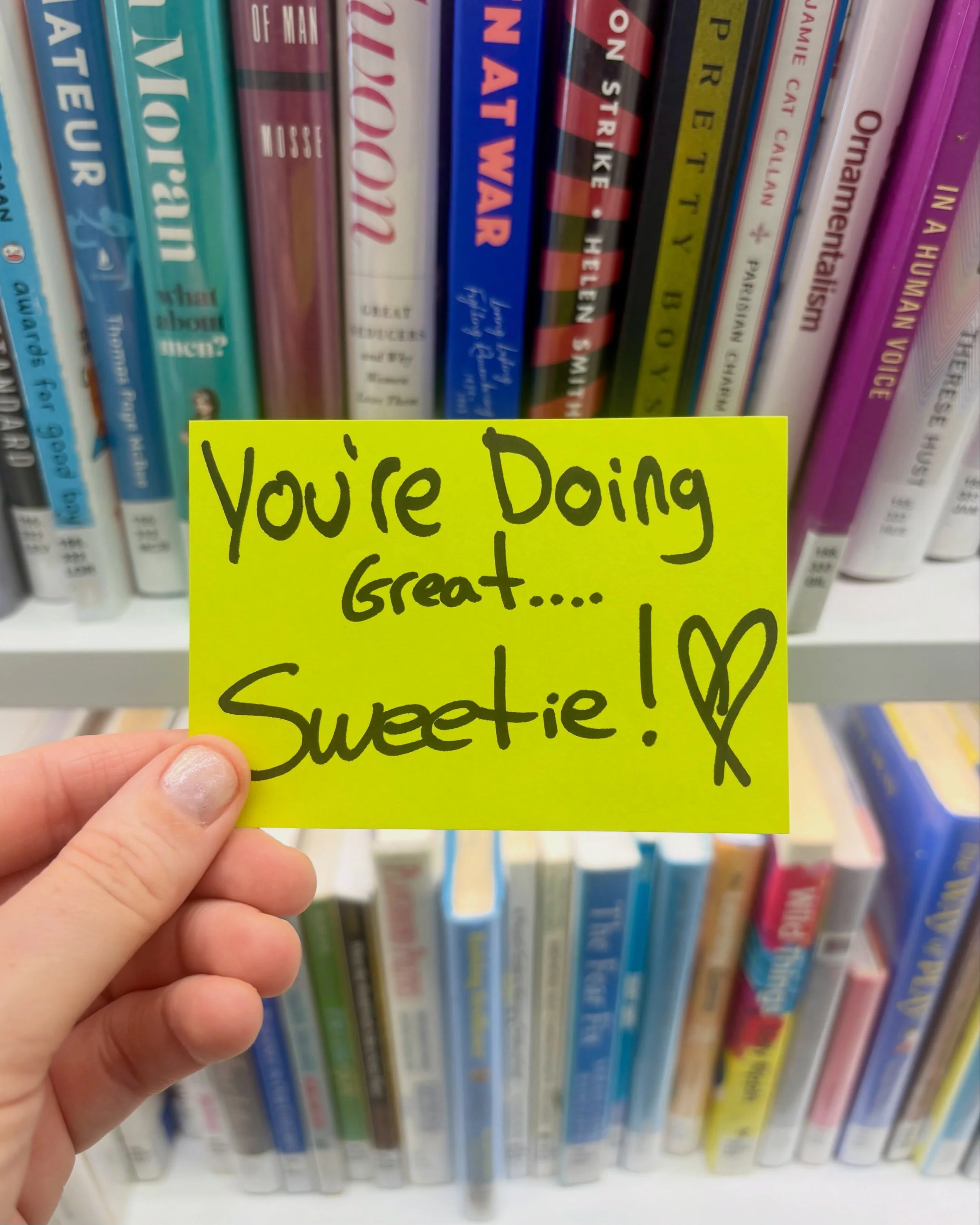 Library Ephemera :: Encouragement for sweeties 🎀 Found in Swole: The Making of Men and the Meaning of Muscle by Michael Andor Brodeur 💪🏼
