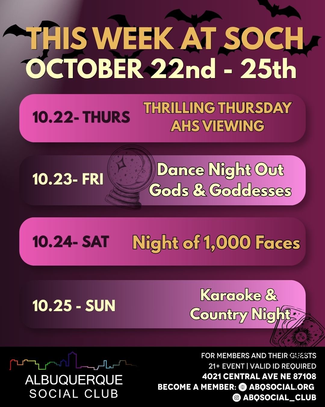 This week at the Soch!  Oct 22-25