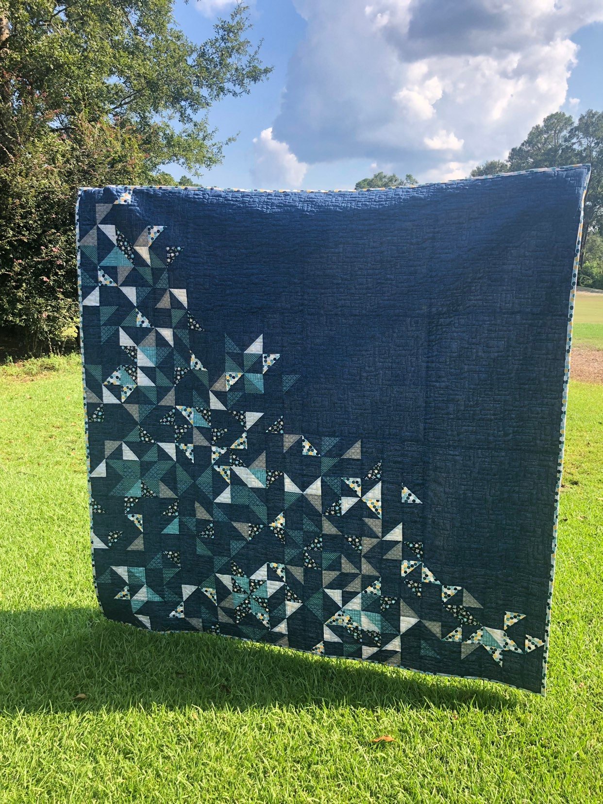 Zen Chic Faded Throw Quilt, ready to ship