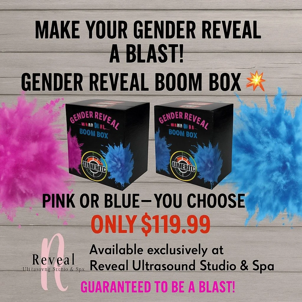 ✨ Ready to make your gender reveal unforgettable? ✨
Our Gender Reveal Boom Box is LOUD, colorful, and guaranteed to be a BLAST 💥
Pink 💗 or Blue 💙 — the surprise stays sealed until the big moment!
🎉 Available now at Reveal Ultrasound Studi